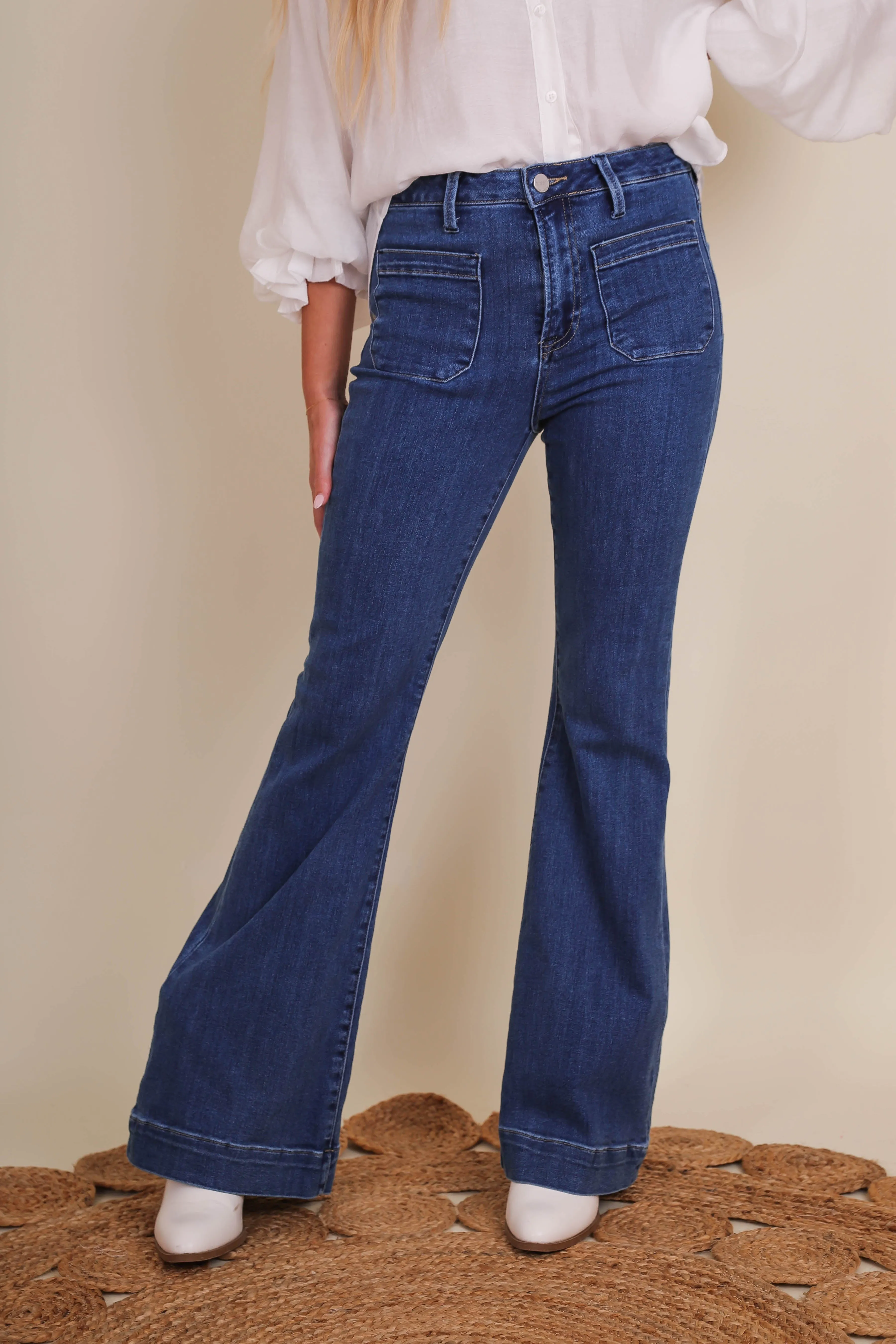 Totally Far Out Denim Flares Performance Support