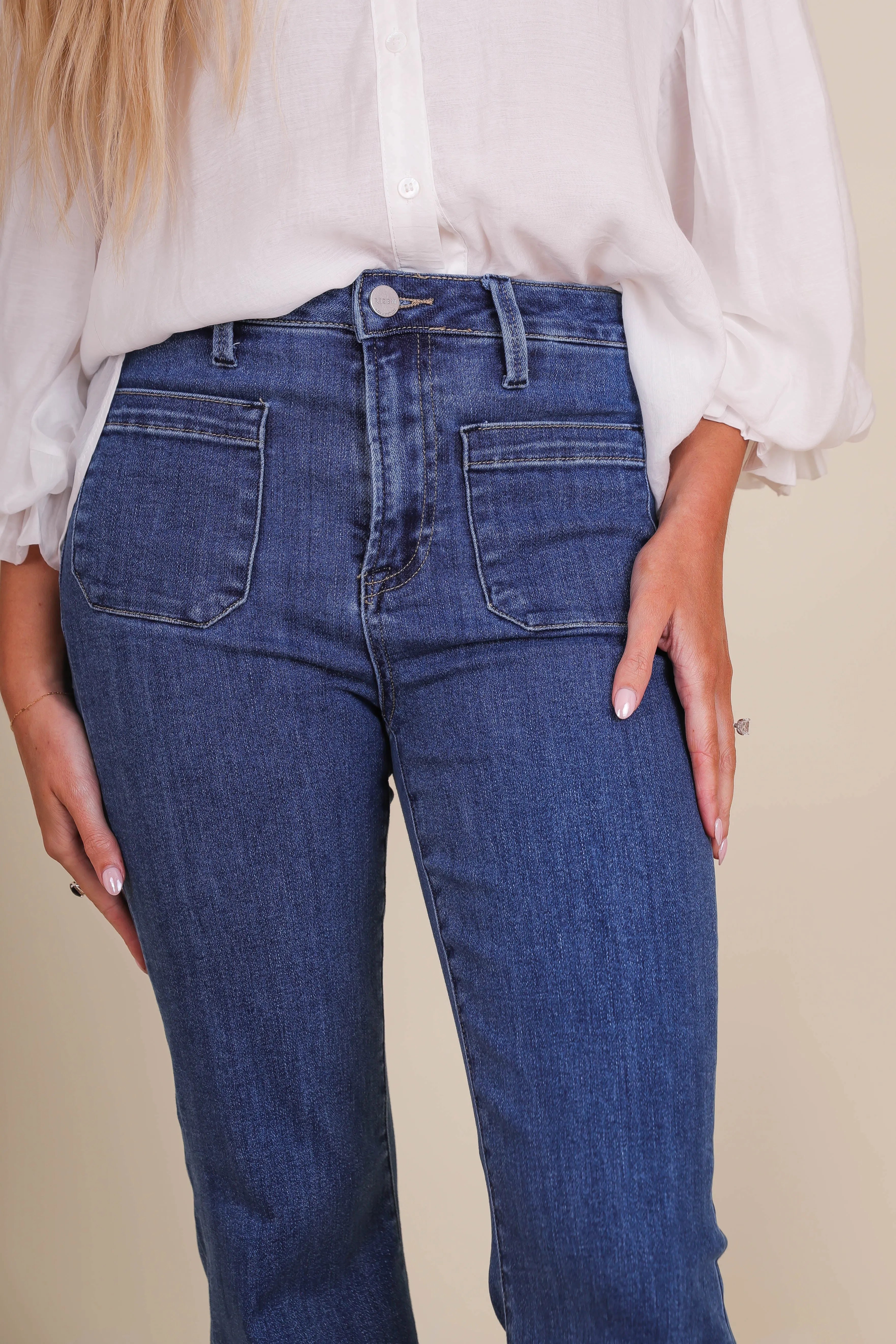 Totally Far Out Denim Flares Eco Friendly Fabric Quick Release Closure