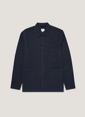 Trail Comfort Fit Men's Cotton Linen Twin Pocket Jacket in Navy Men's Cotton Linen Twin Pocket Jacket in Navy Tradition