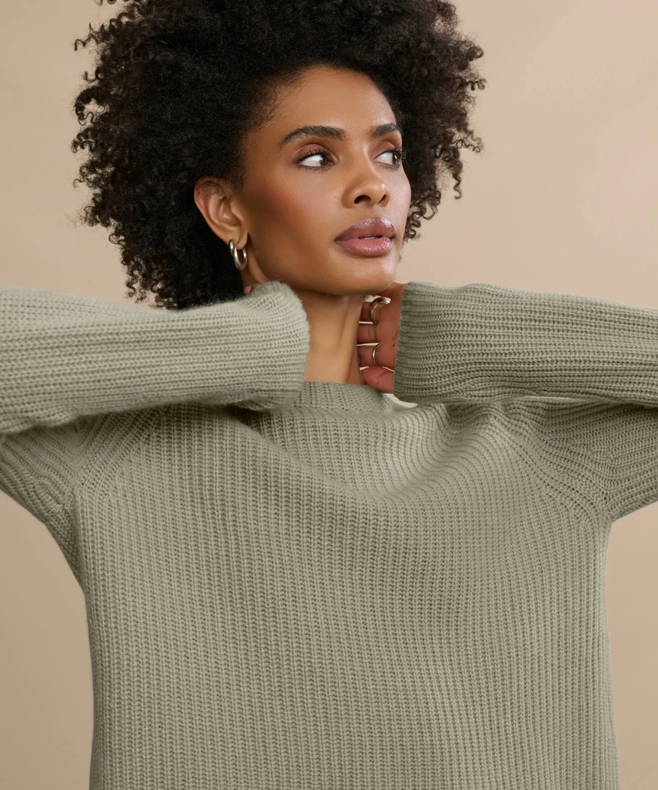 Fray Resistant Edges Cashmere Fisherman Sweater