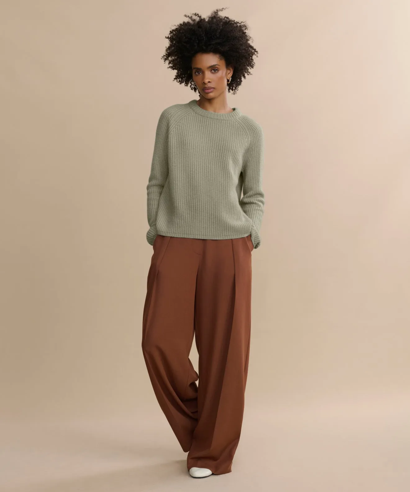 Flatlock Seams Cashmere Fisherman Sweater