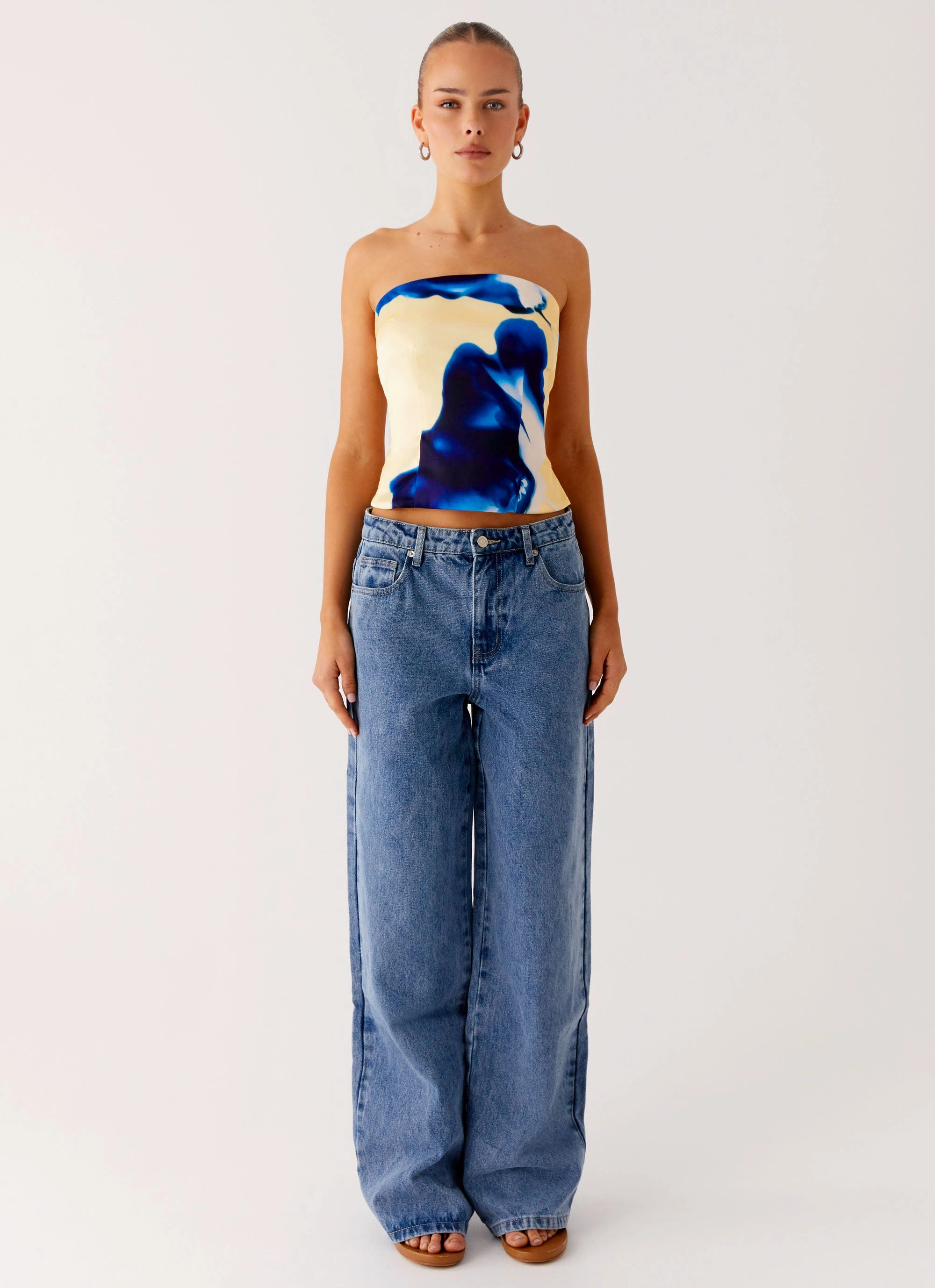 AntiFade Treatment ResilientStretch Dreamy Skies Strapless Top - Heirloom Floral