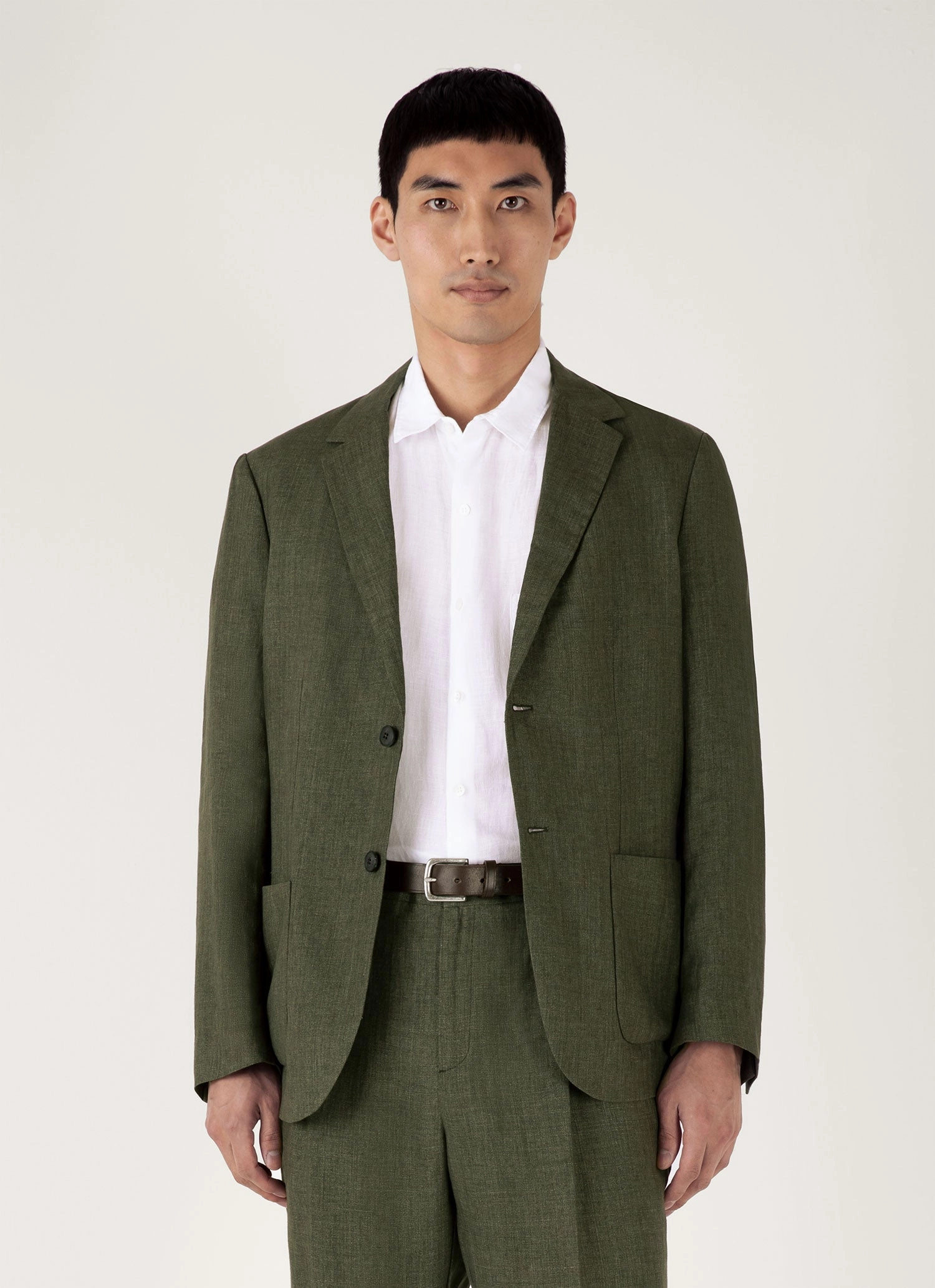 Reliable Protection day Men's Linen Blazer in Hunter Green