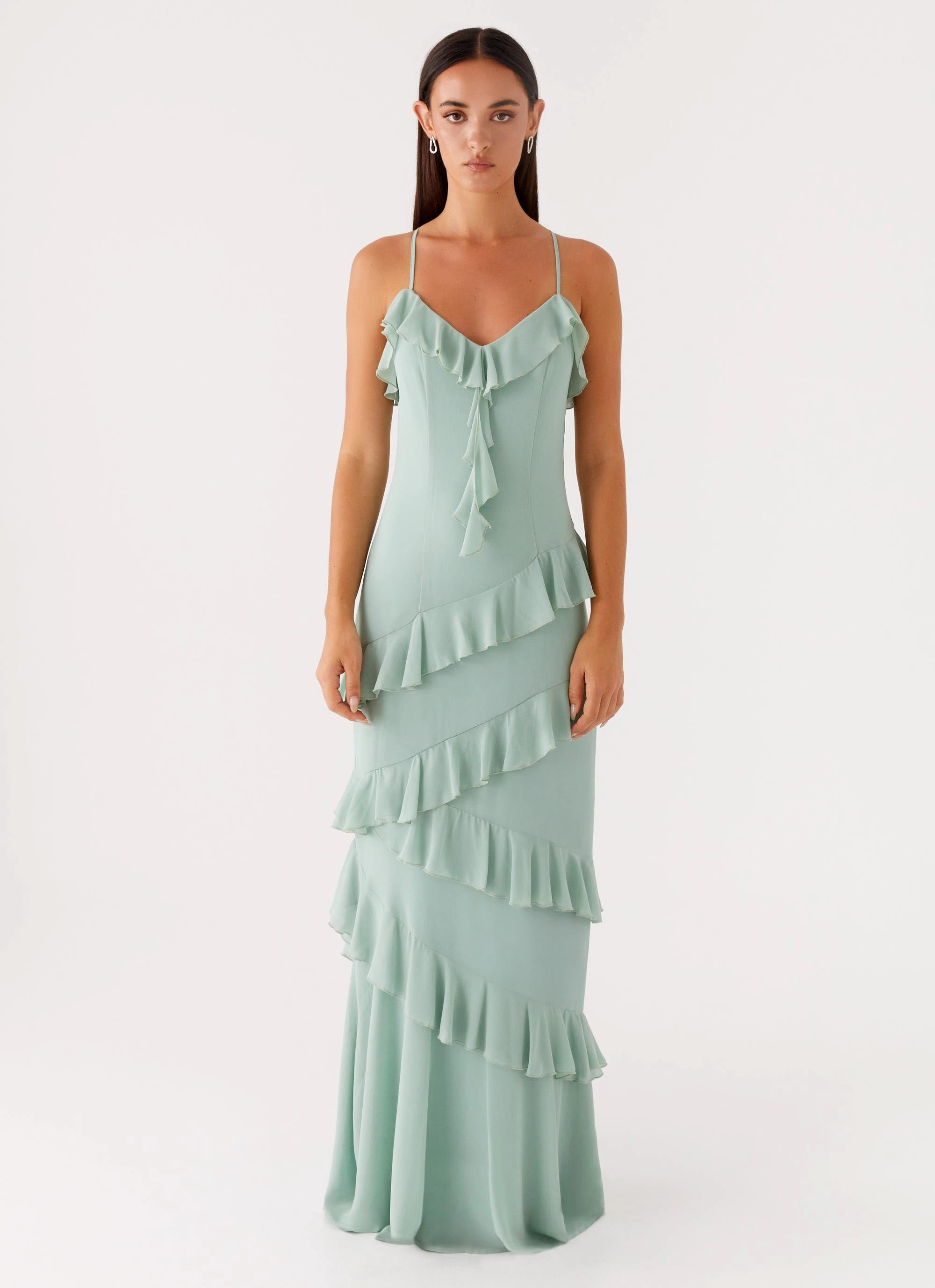 Smooth-Finish Work Friendly Country Club Maxi Dress - Sage
