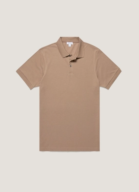 Trendy Look Men's Piqu?? Polo Shirt in Dune Men's Piqu?? Polo Shirt in Dune Lightweight Shirt Versatile Fit