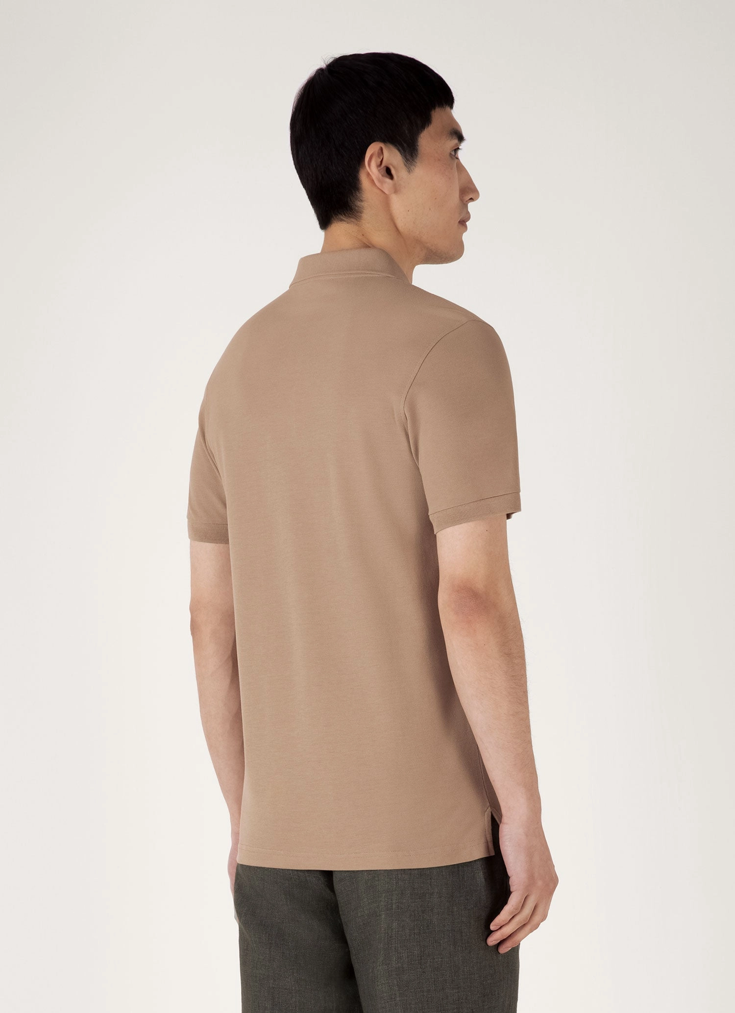 Men's Piqu?? Polo Shirt in Dune Active Flex Comfy Design