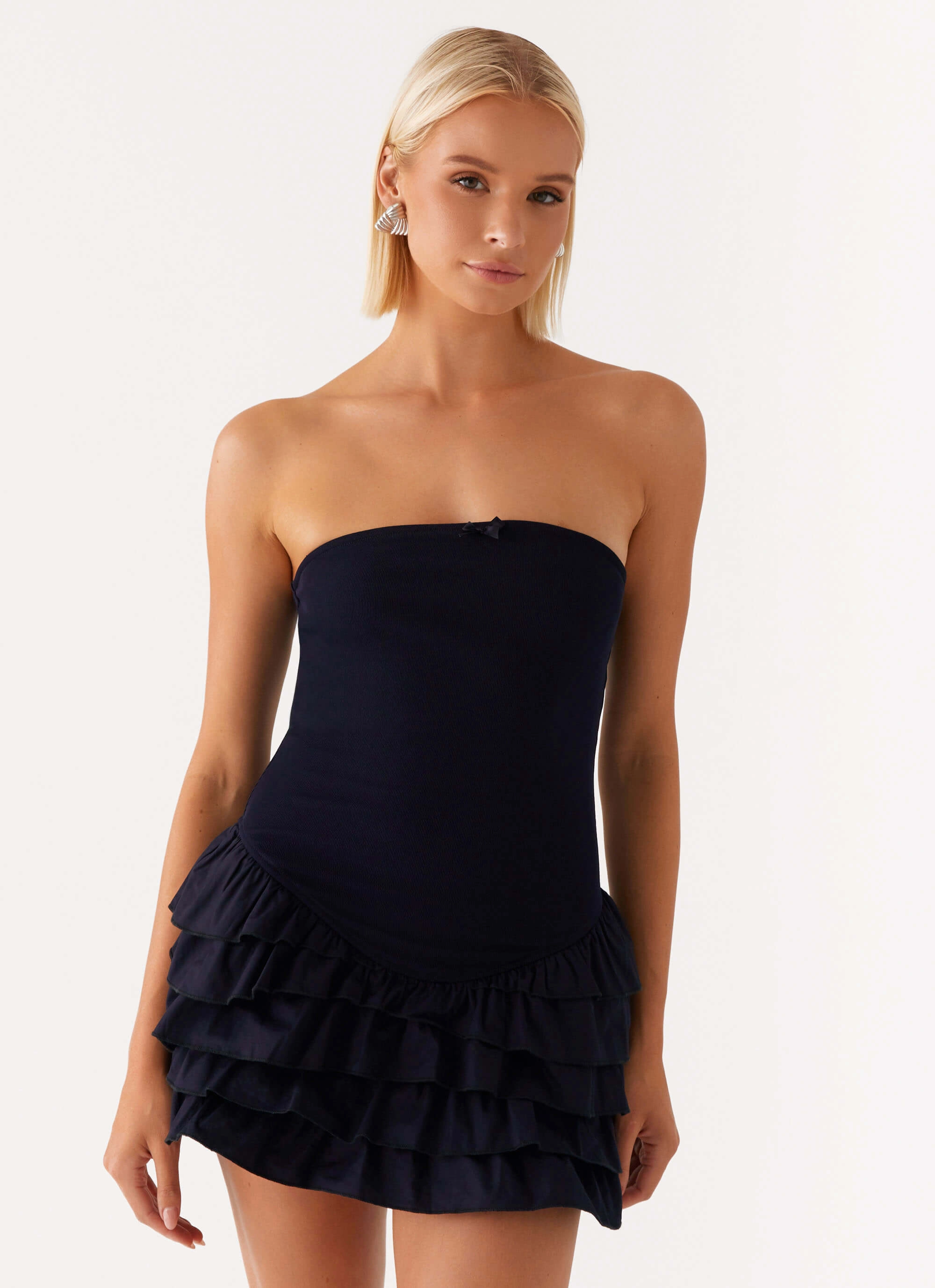Tamay Mini Dress - Navy Lace Soft