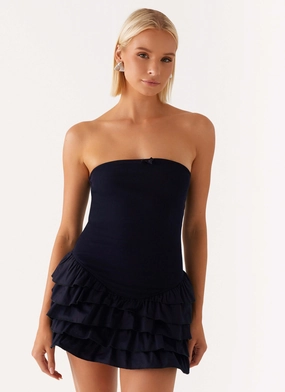 Tamay Mini Dress - Navy Lace Soft