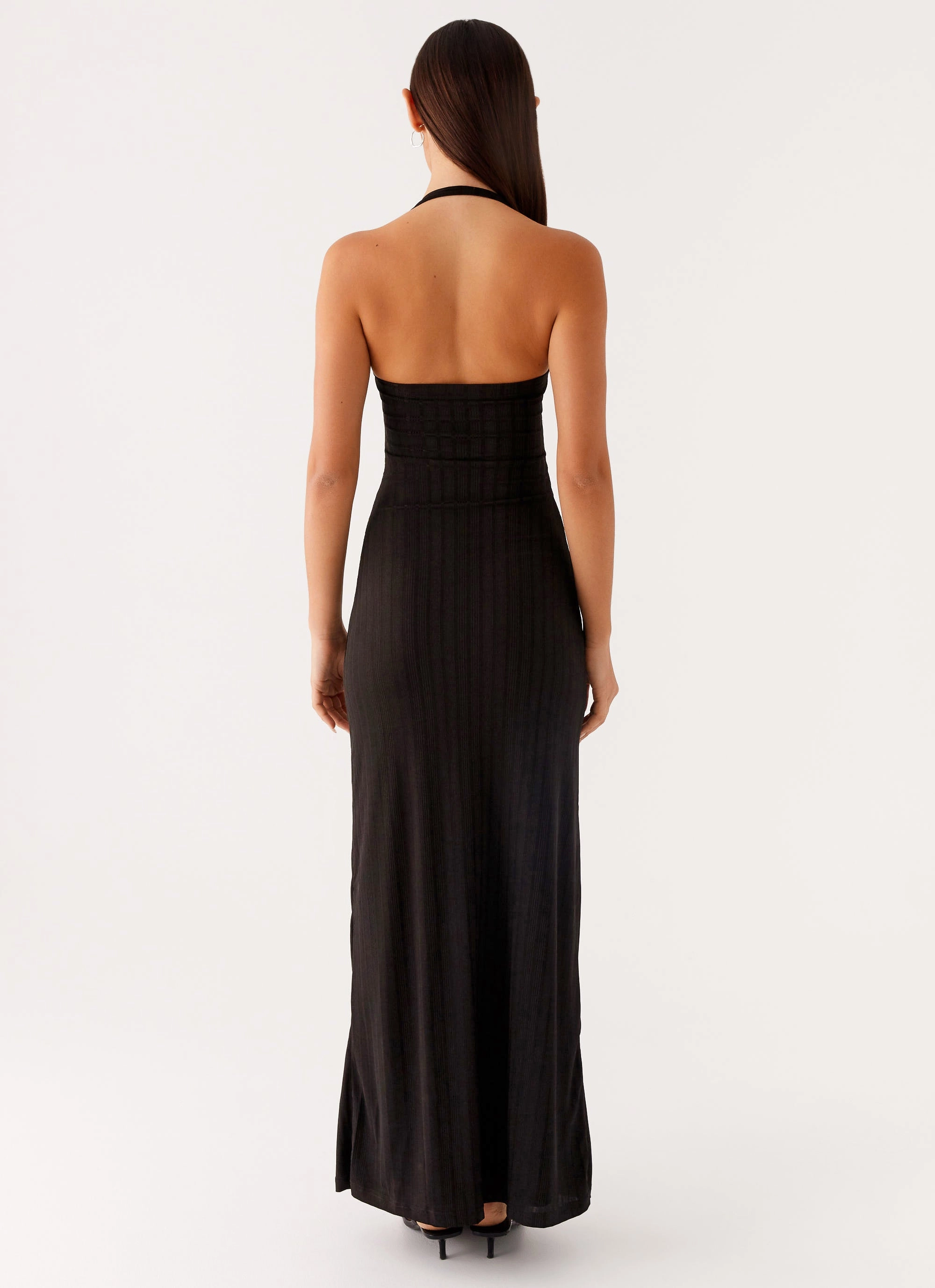 Selene Maxi Dress - Black Elegant Waist