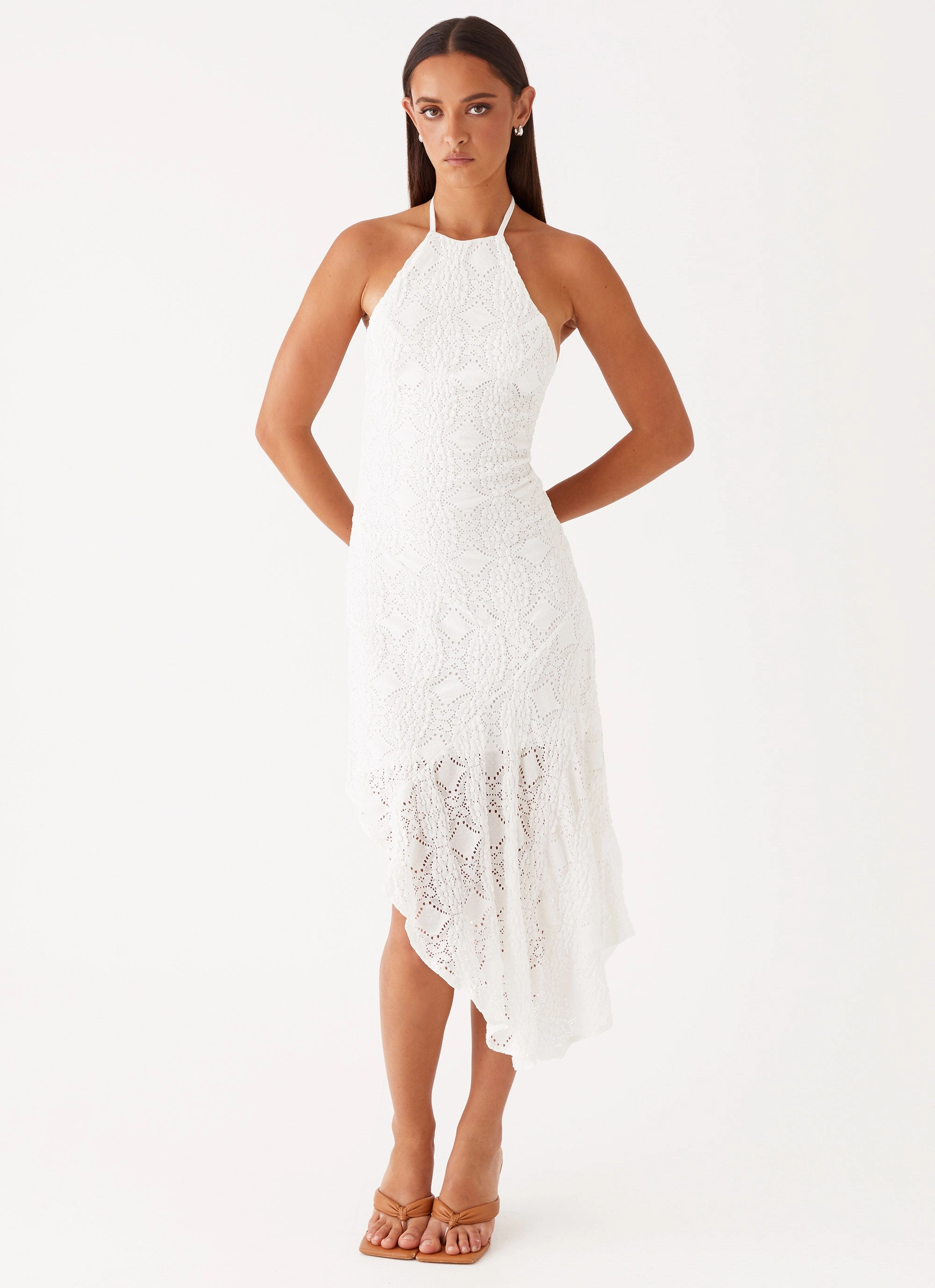 Sondela Maxi Dress - White Waist-Cinching