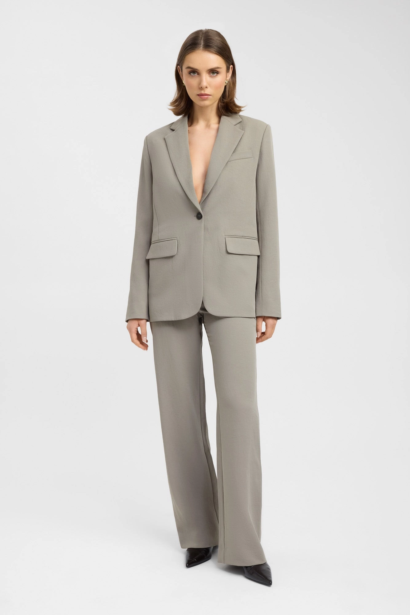 Four Way Stretch Fabric Casual Wear Ariel Button Blazer