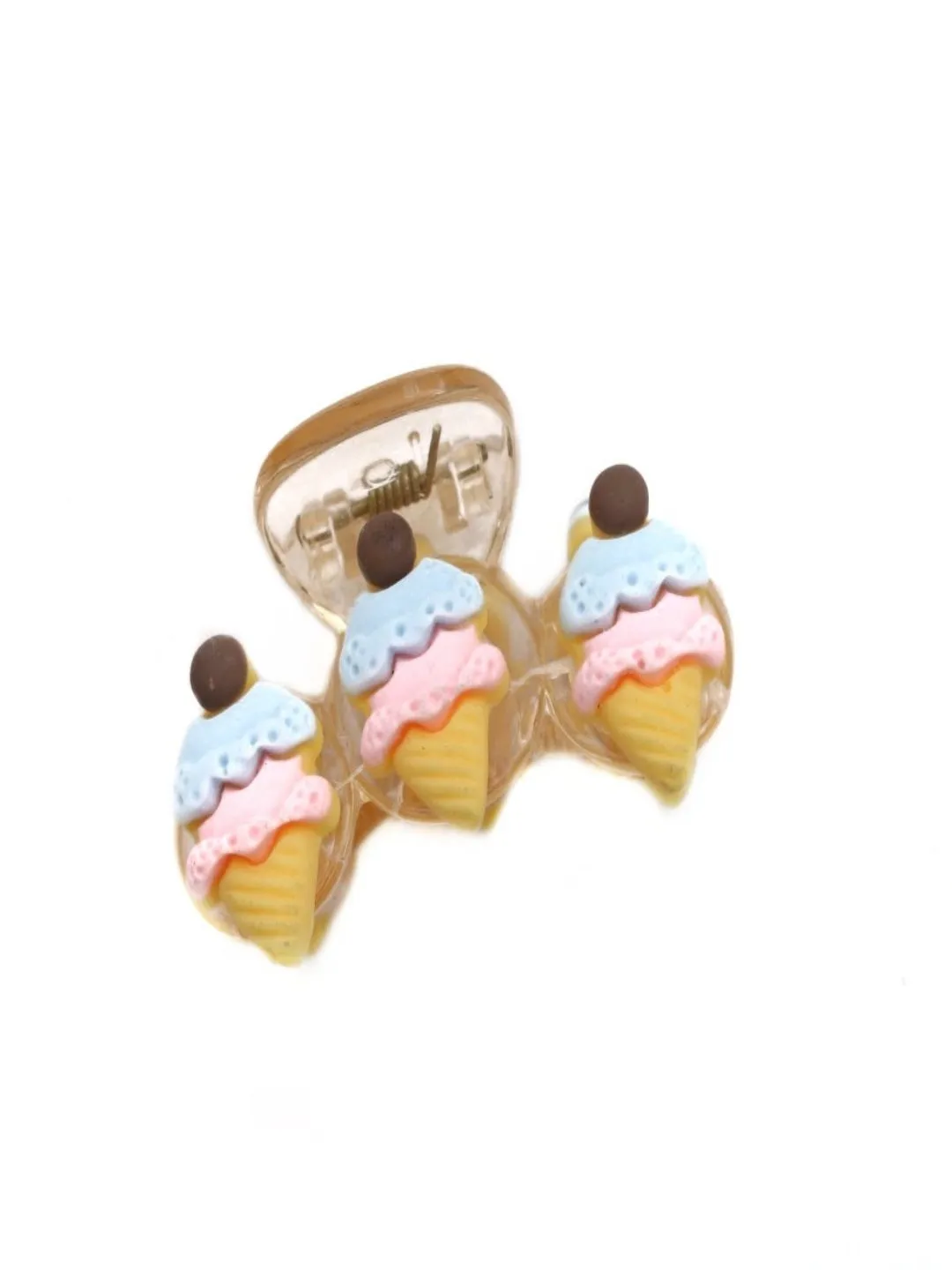 Triple Ice Cream Cone Hair Claw Clip– Yellow