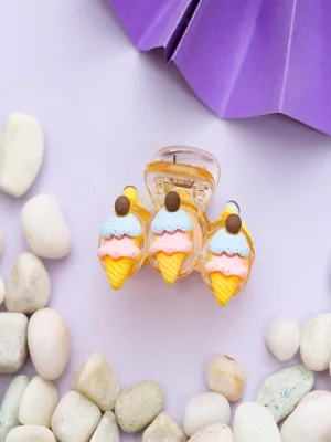 Triple Ice Cream Cone Hair Claw Clip– Yellow