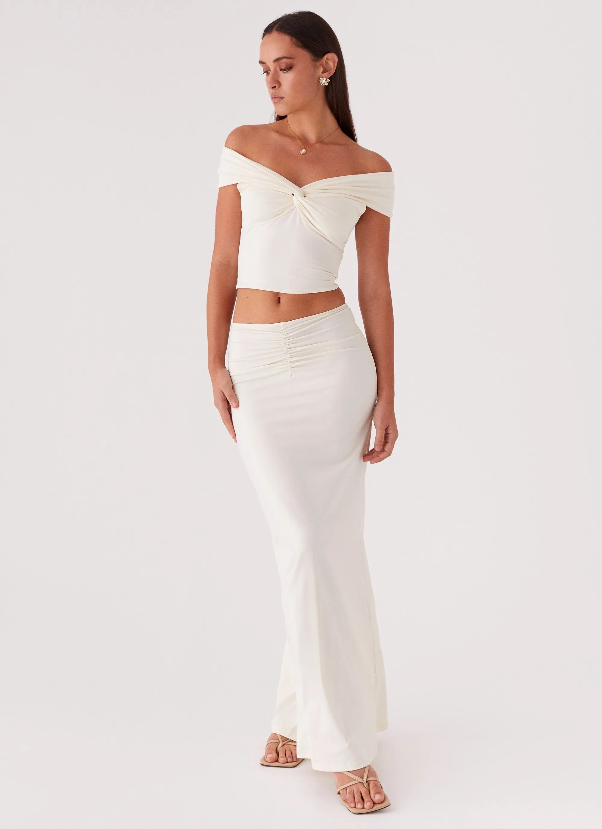 Flexibility Fit Stylish Comfort Trixie Maxi Skirt - Ivory