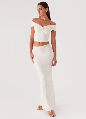 Trixie Maxi Skirt - Ivory Versatile Comfort Flexibility Fit Stylish Comfort Trixie Maxi Skirt - Ivory