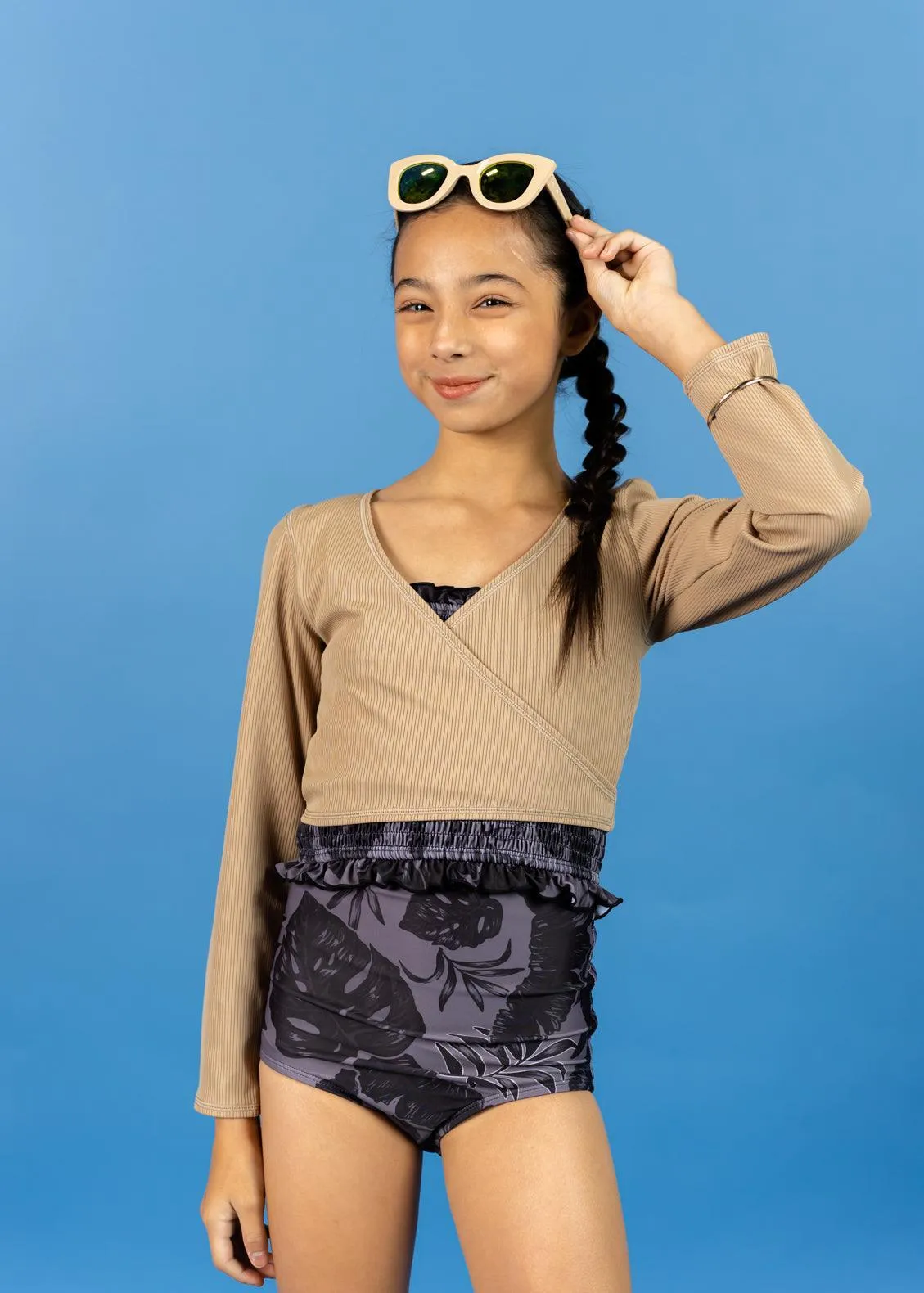 Tropical Night | Youth High-Waisted Bottoms