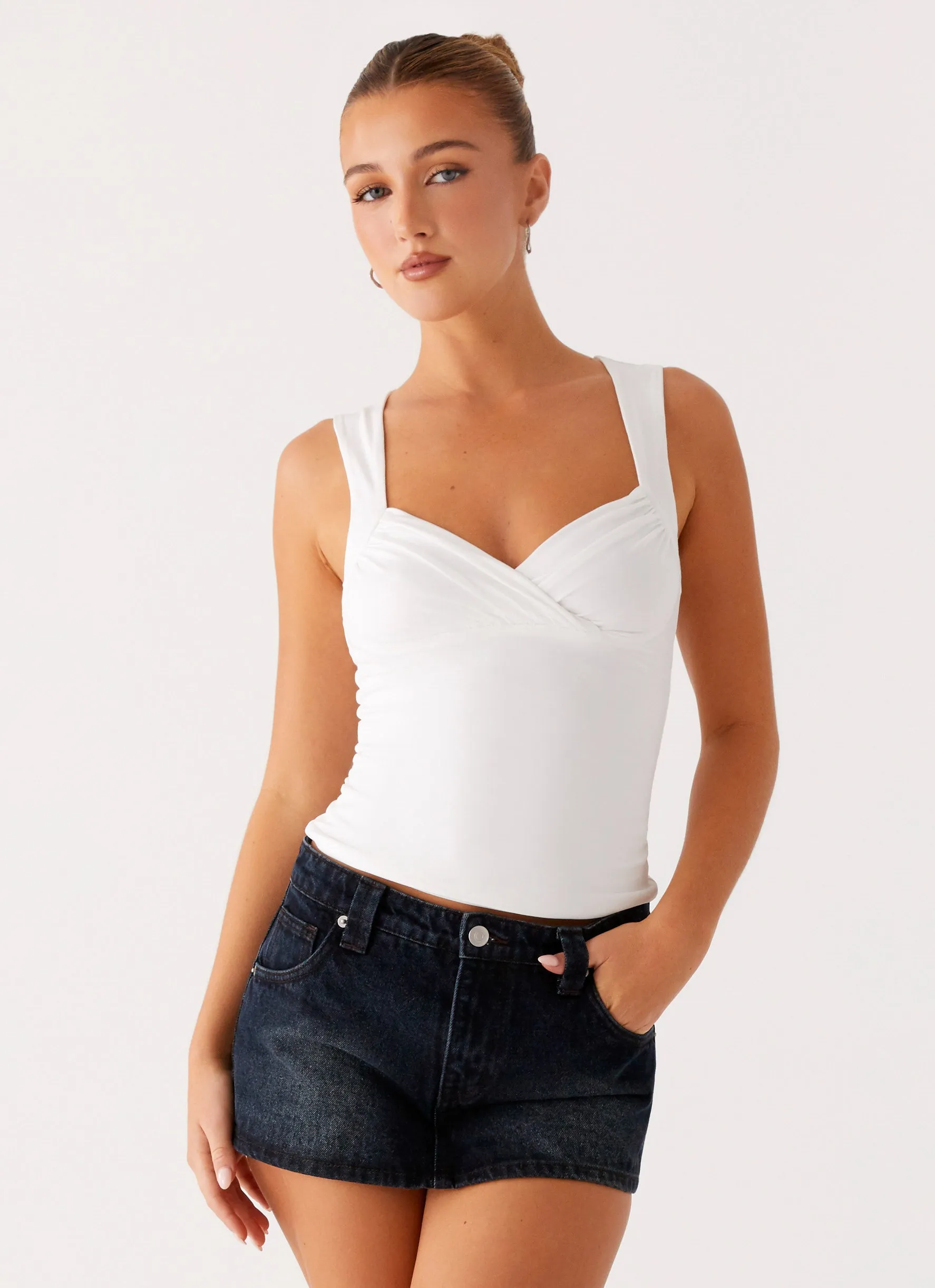 Tropics Low Rise Denim Mini Skort - Washed Dark Blue Utility pocket BreathableLining