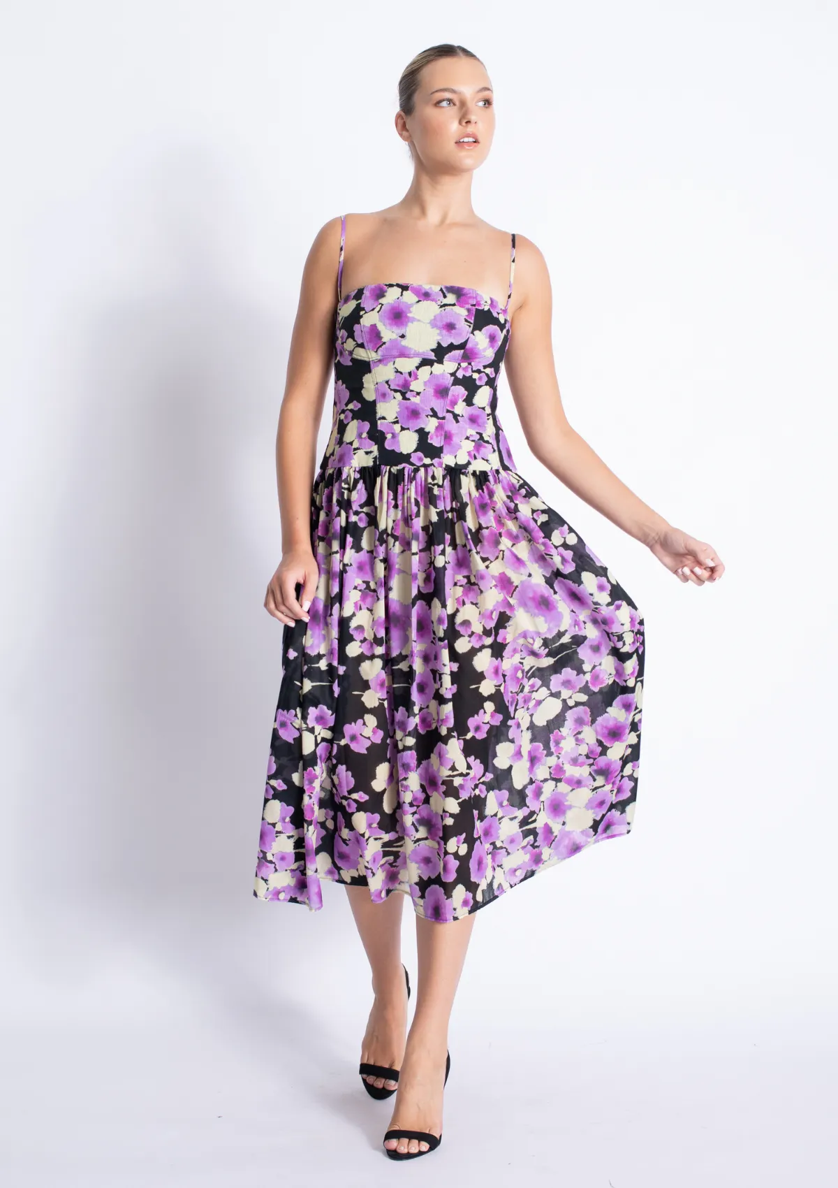 Poised Vibe Trendy Design Truman Print Midi Dress