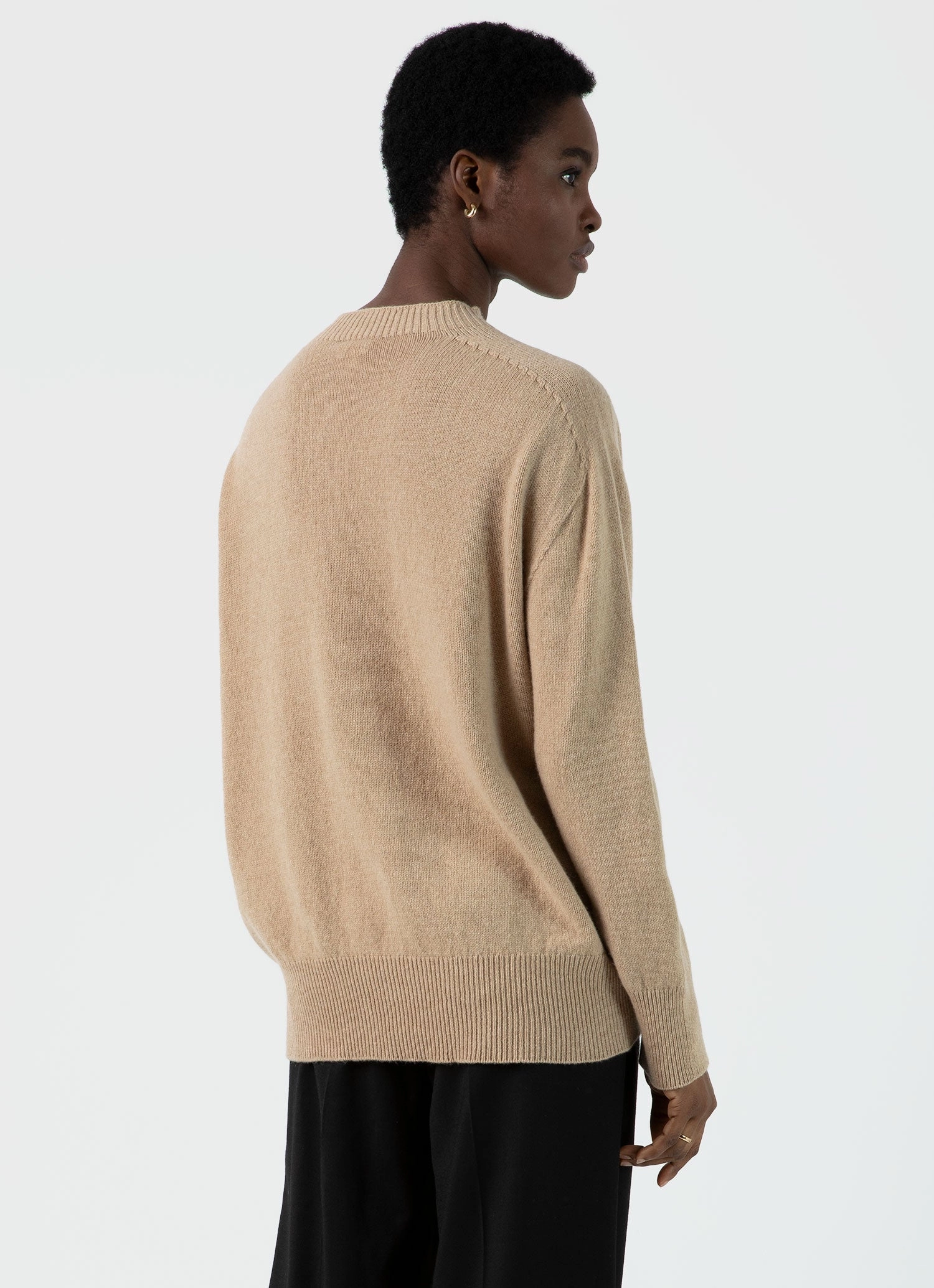 Women's Lambswool Crewneck Jumper in Light Camel Home Style