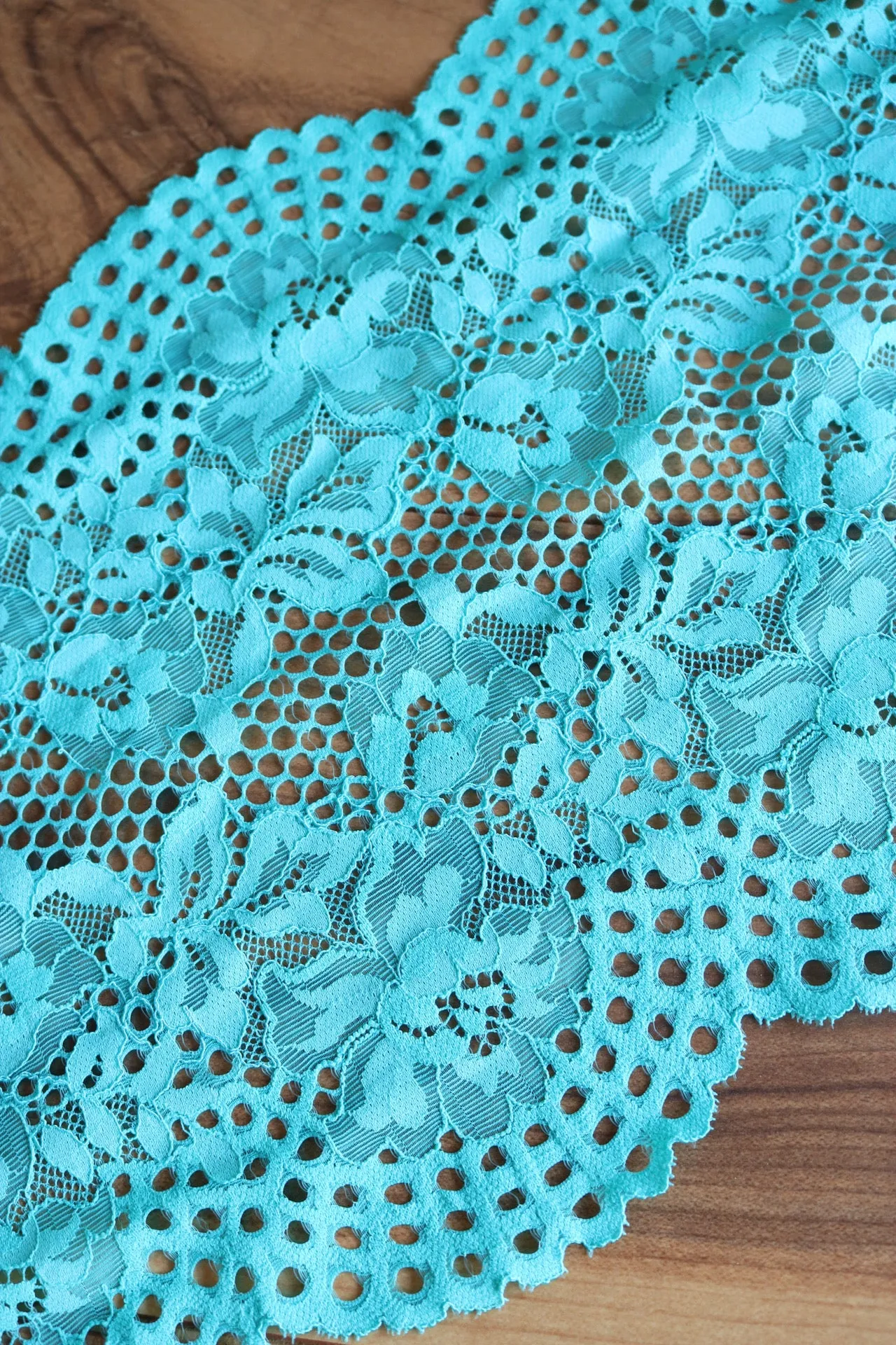 Turquoise 9" Wide Stretch Lace