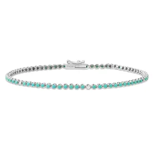 Turquoise & Diamond Tennis Bracelet