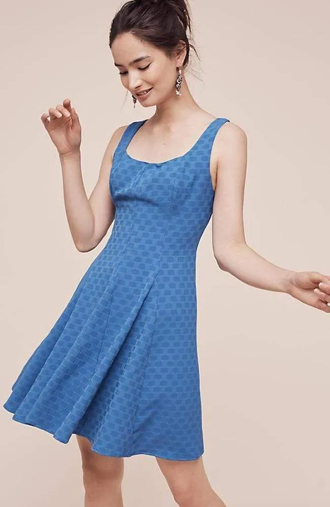 Tux Dress - Blue Waffer Sleek Outline