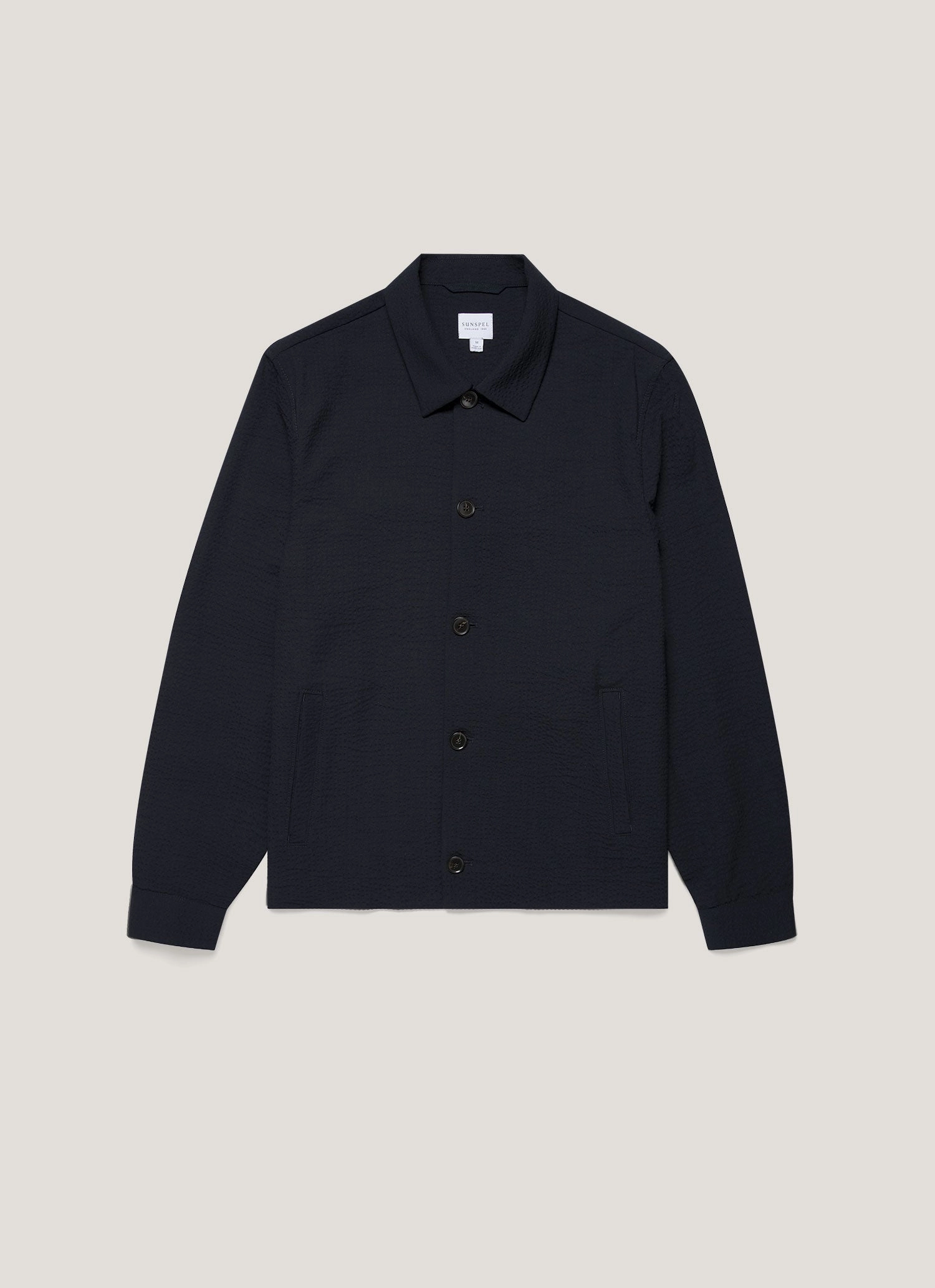 Travel Fit Men's Seersucker Jacket in Navy