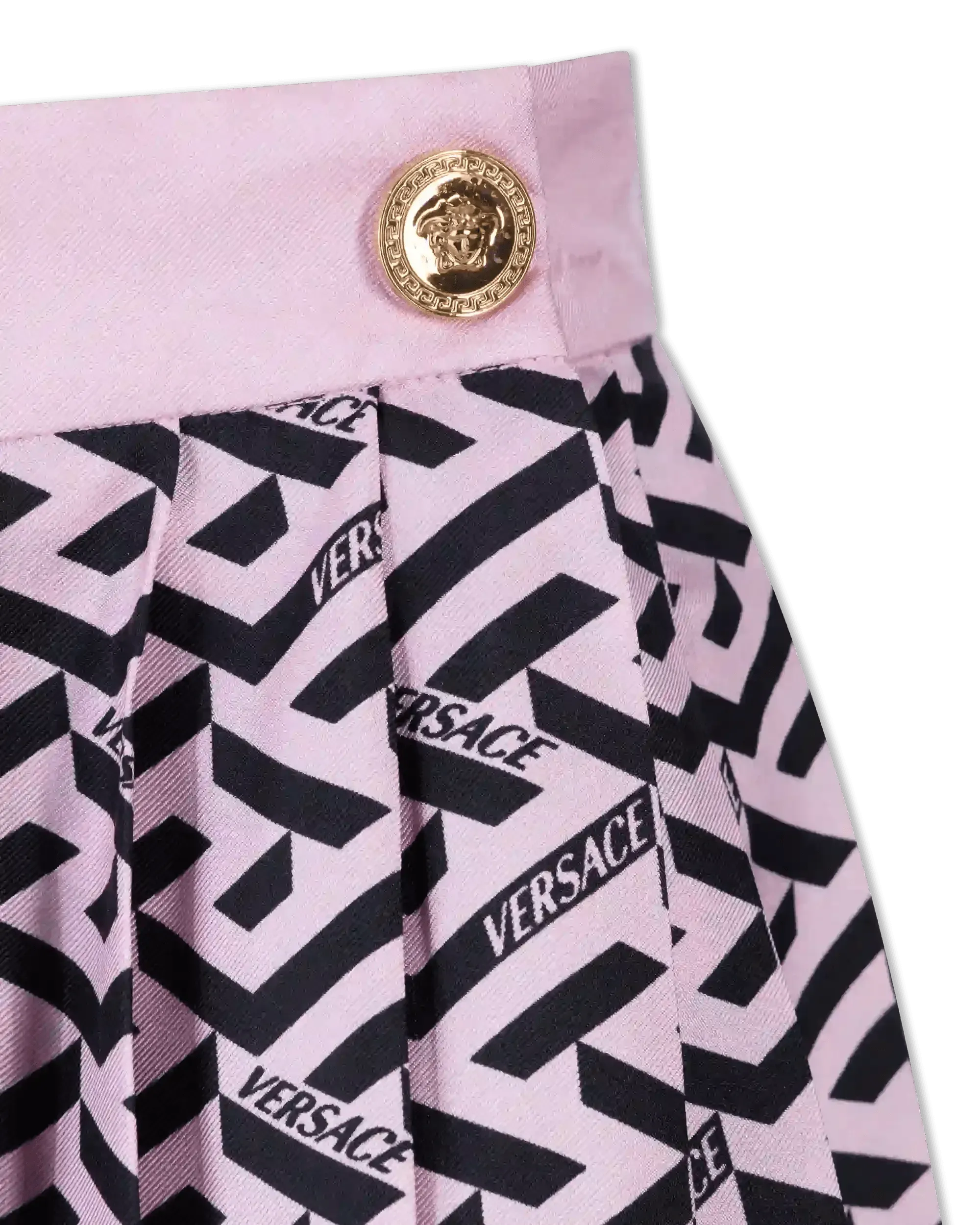 Twill Monogram Pleated Mini Skirt