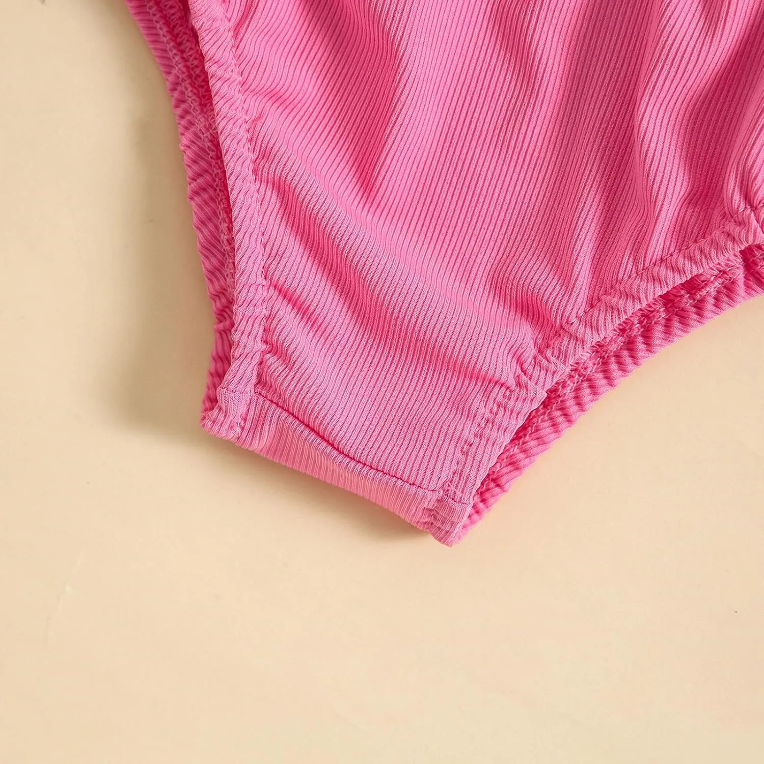Two Pieces Swimwear for Girls Kids Ruffle Hem Quick Dry Bikini Sets Summer Solid Casual Bathing Suit