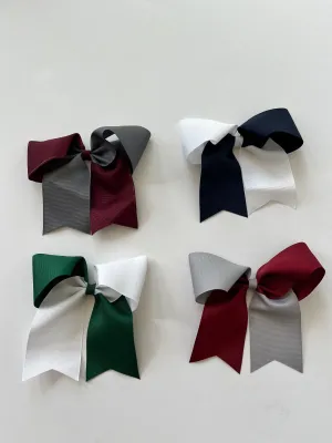 Two tone grosgrain cheer bow