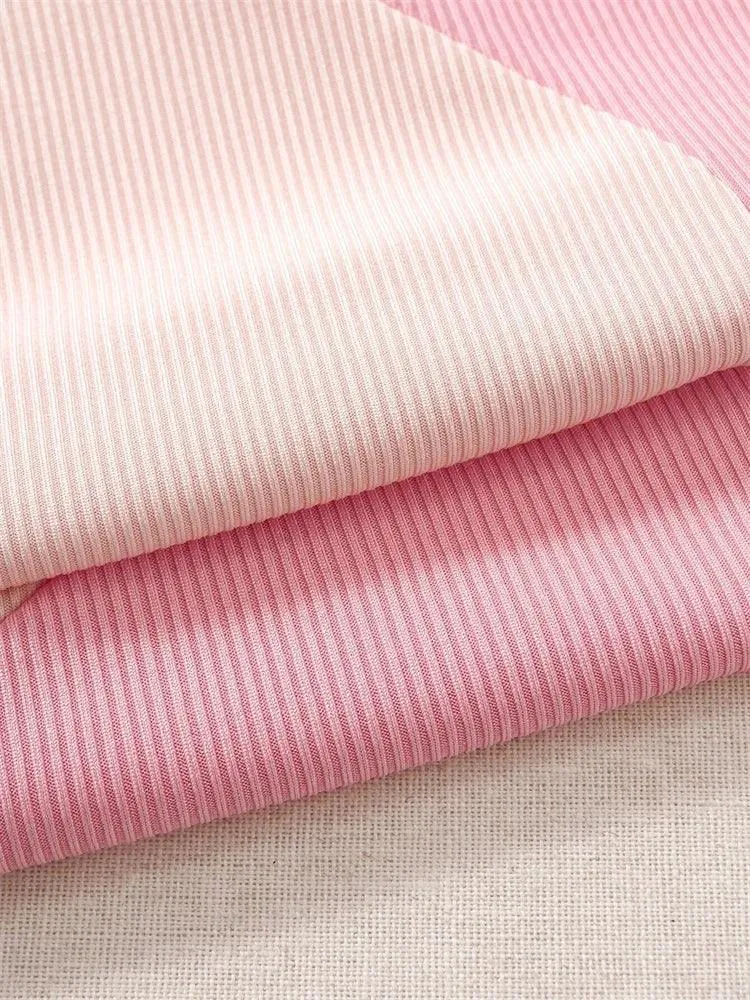 Two Tone Ribbed Knit Tank Tops