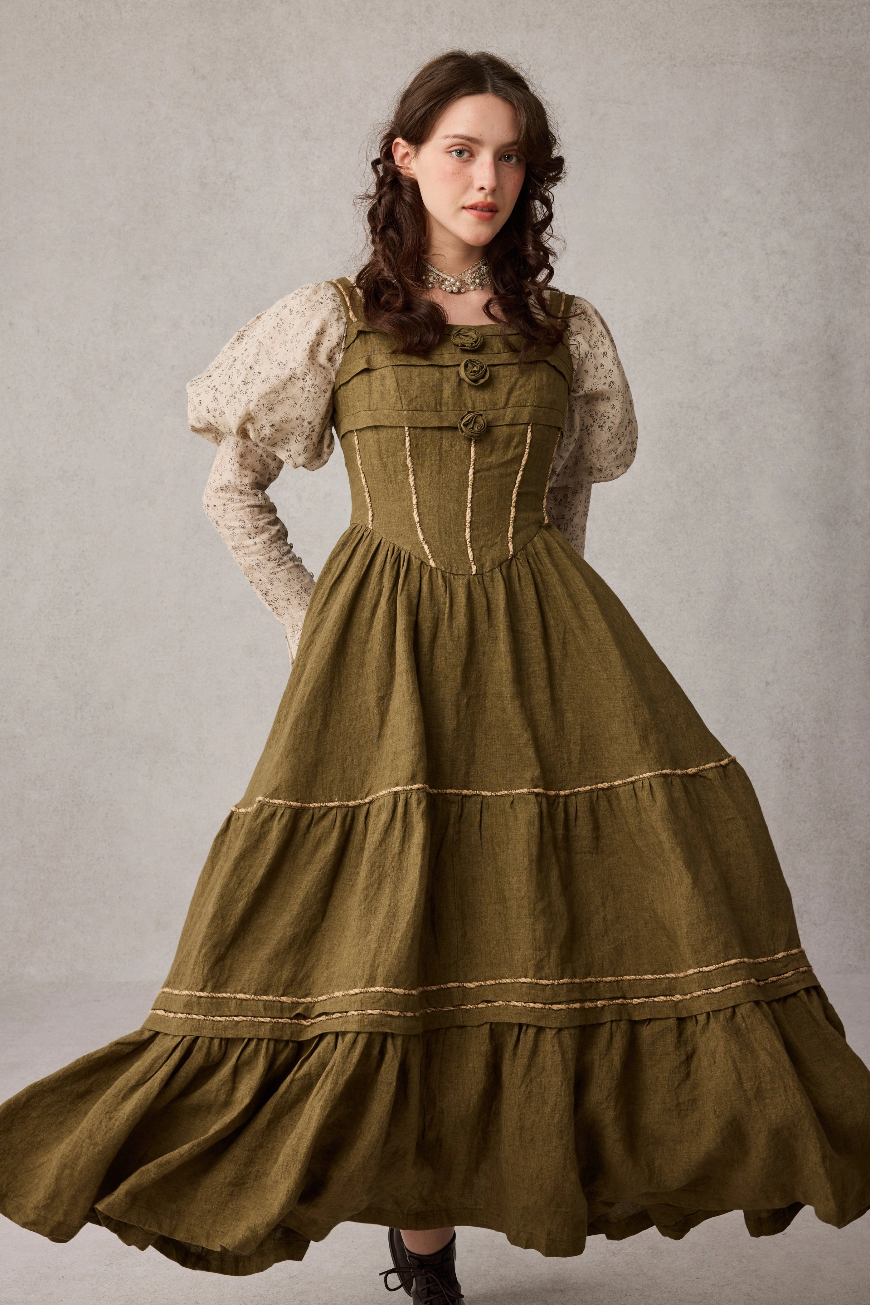 Travel Commuter Layer Magnolia 17 |Linen Corset dress