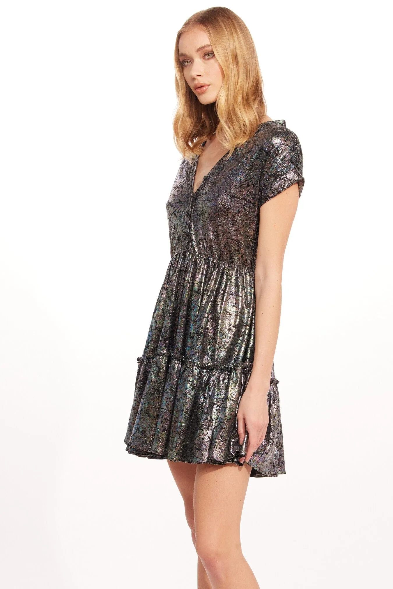 Ulani Mini Dress - Pyrite Daywear Mood Skin Touch