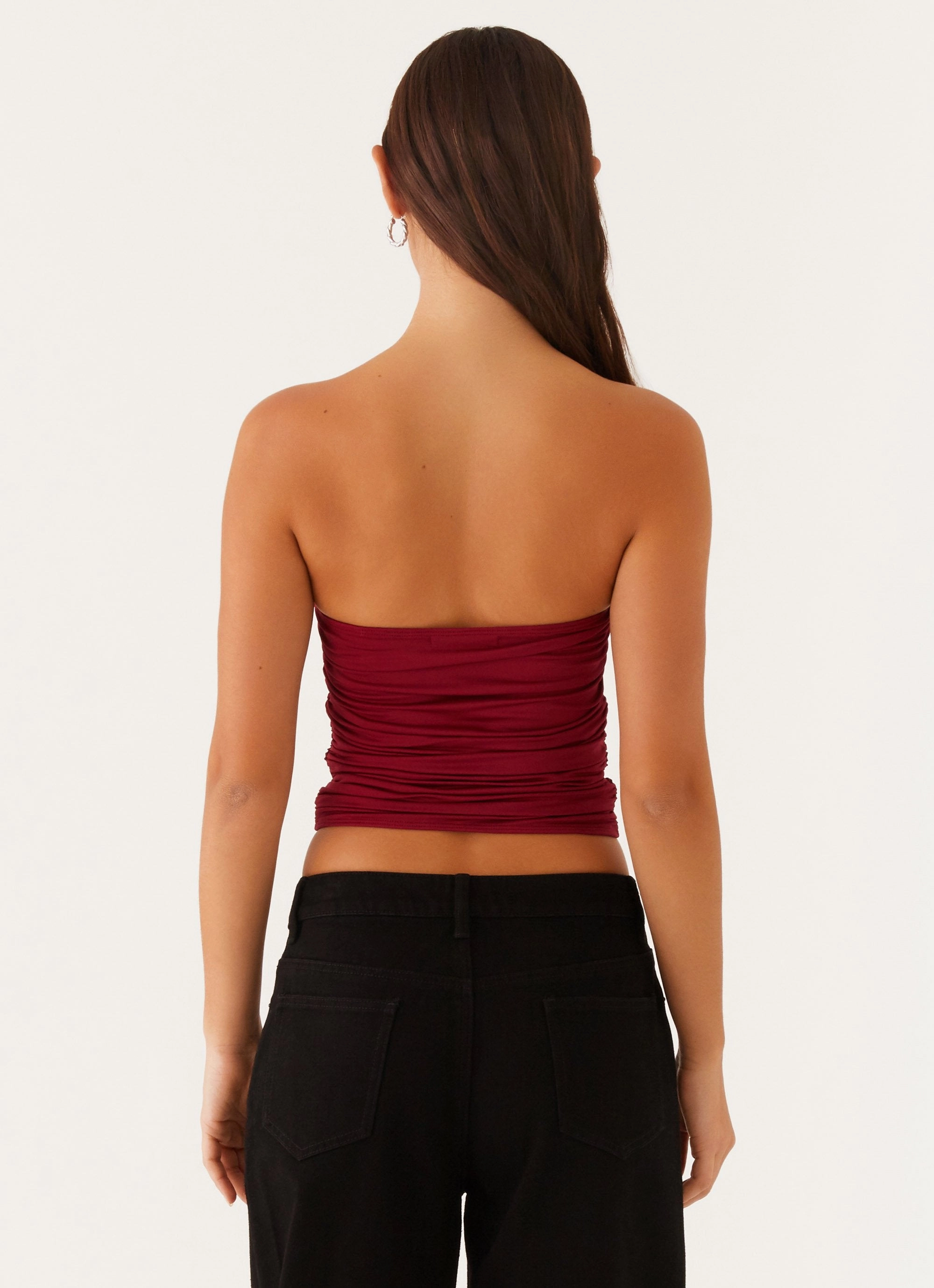 Stretch Blouse Rudy Tube Top - Maroon