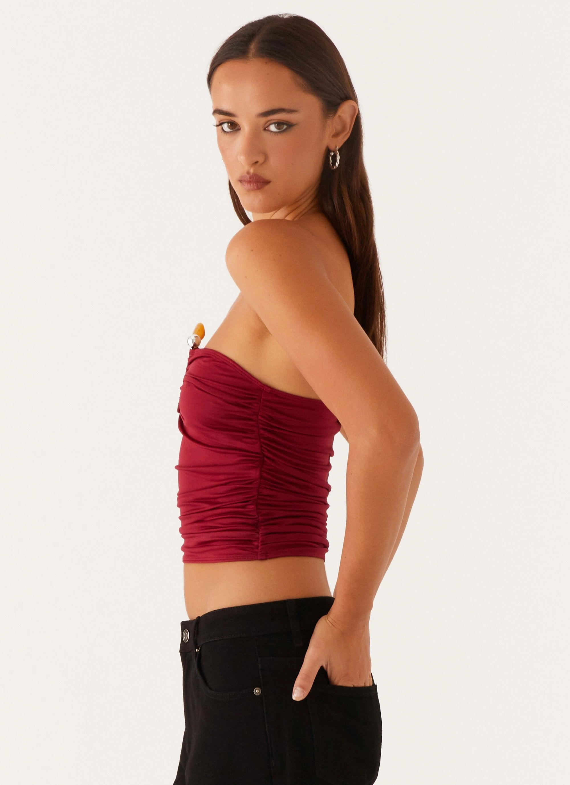 Breathable mesh Rudy Tube Top - Maroon