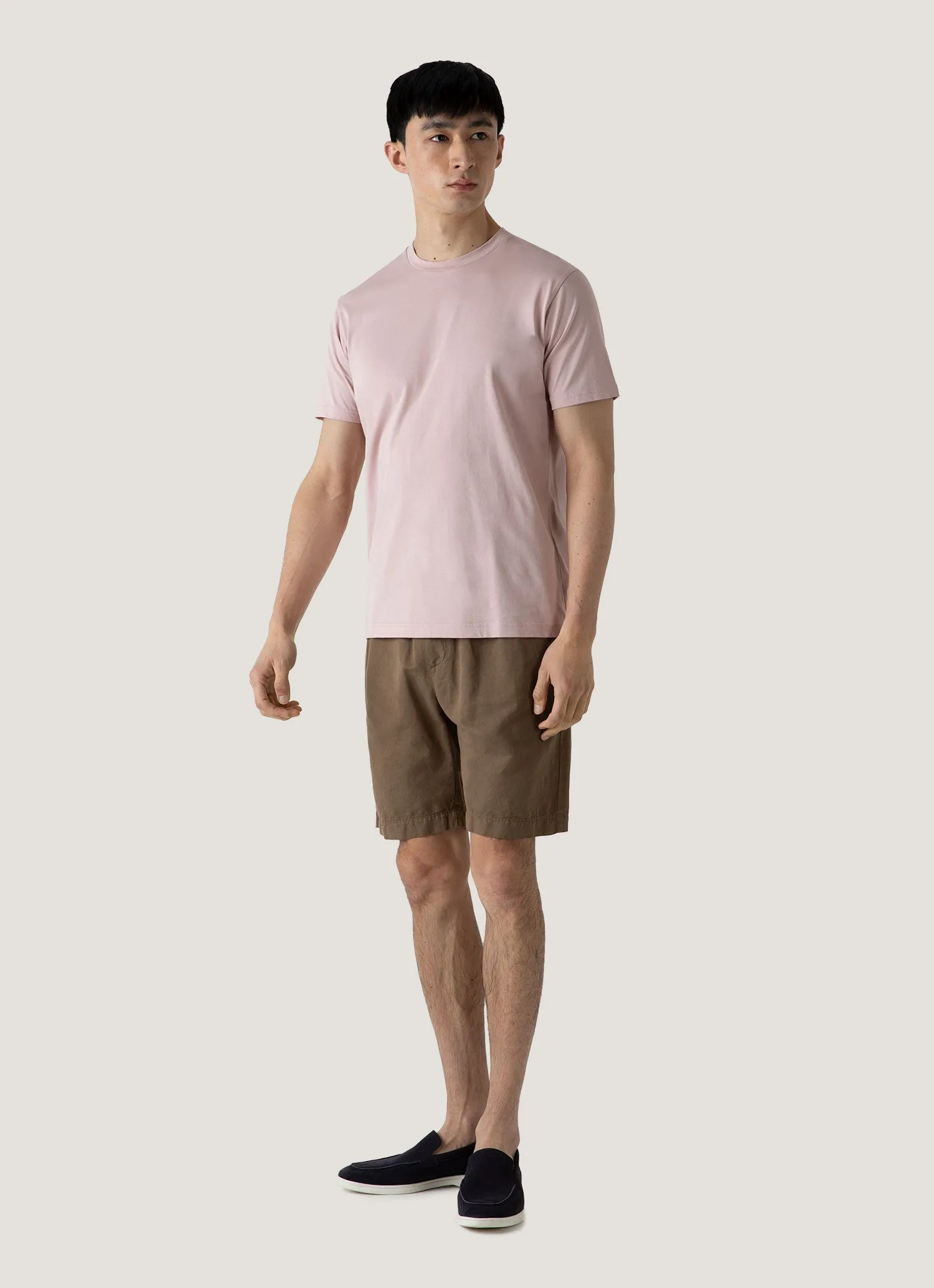 Men's Cotton Linen Drawstring Shorts in Dark Tan Dynamic Tension Control semi-formal look