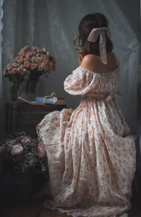 Ultra Flex Alice 19 | Floral linen dress Ultraviolet Protection Factor Light Pack Option Alice 19 | Floral linen dress