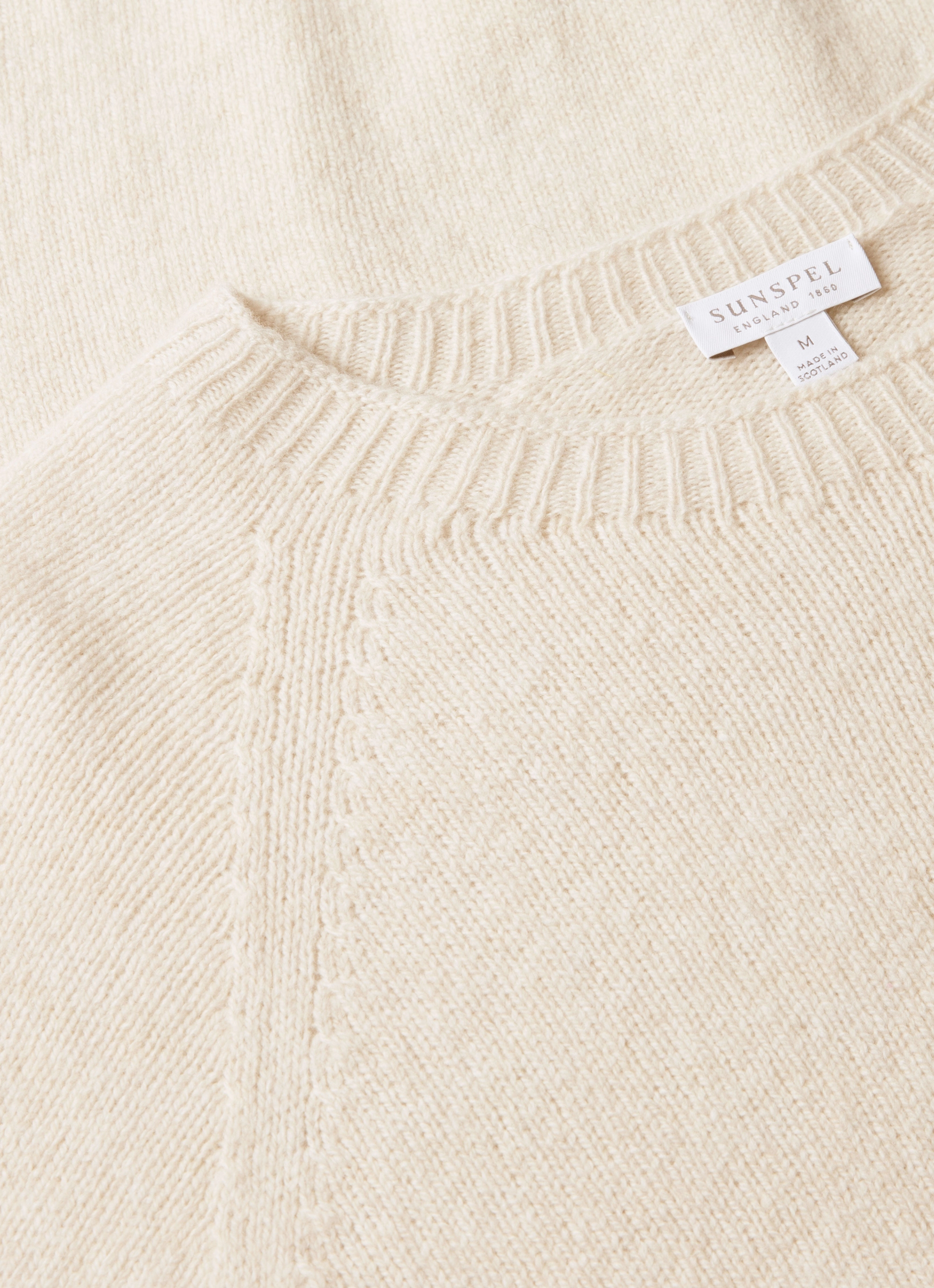 Men's Lambswool Crew Neck Jumper in Oatmeal Melange ShapeRetention Fabric
