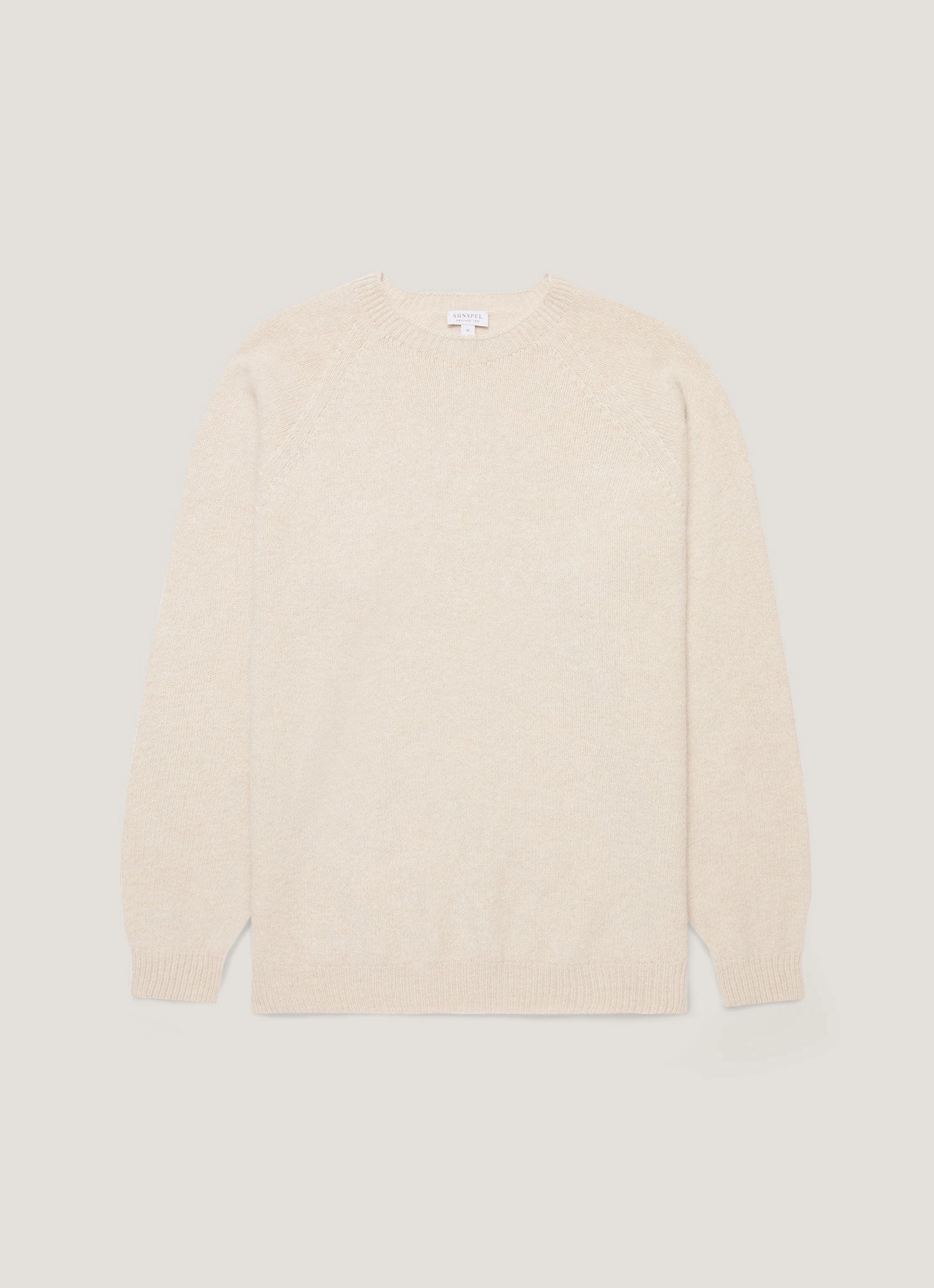 Men's Lambswool Crew Neck Jumper in Oatmeal Melange Biodegradable material