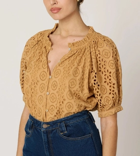 UltraSoft Lining Kate Blouse | Wheat CushionedSupport Kate Blouse | Wheat