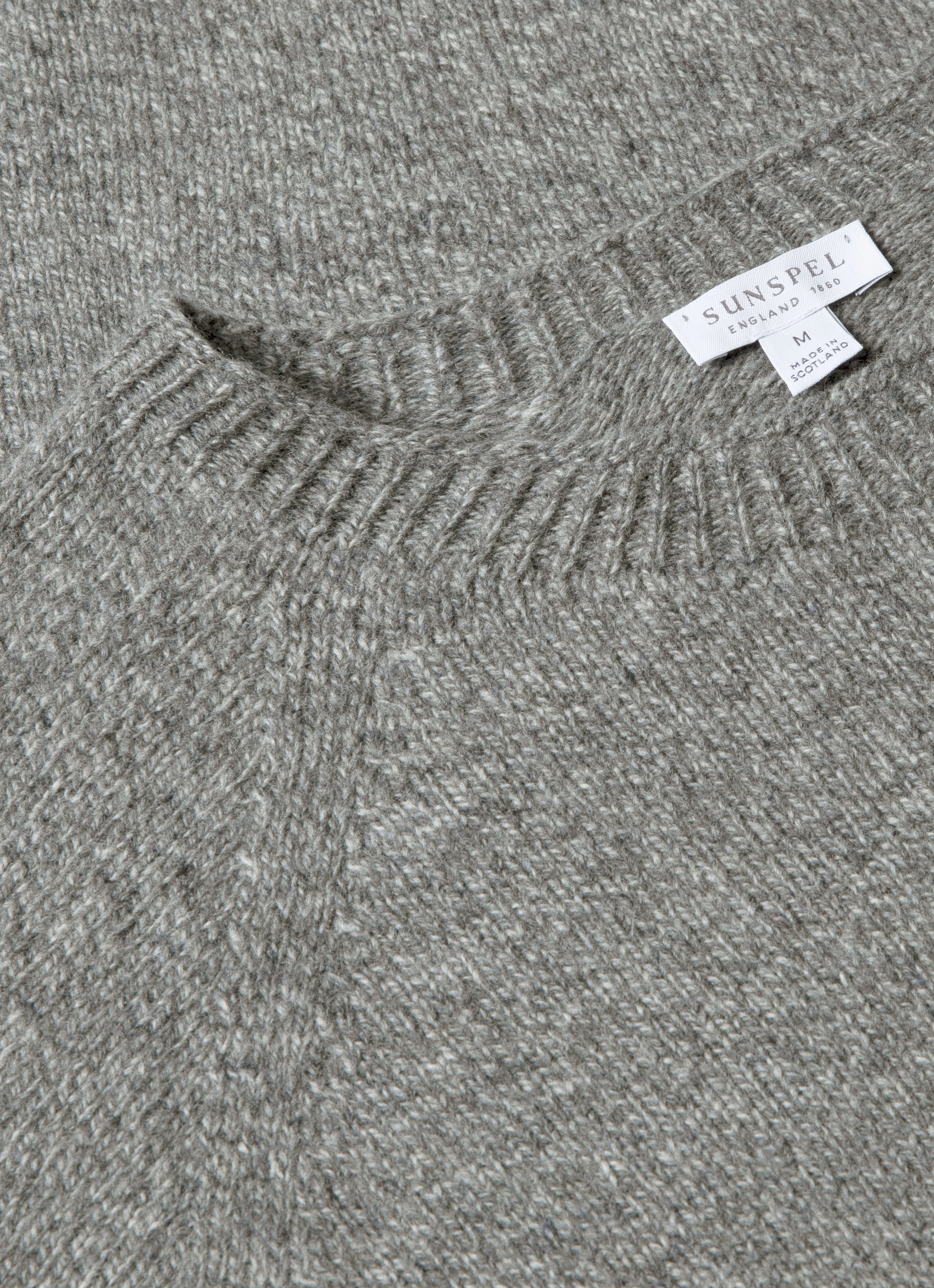 Effortless Comfort Garment Dyed Men's Lambswool Crew Neck Jumper in Mid Grey Melange