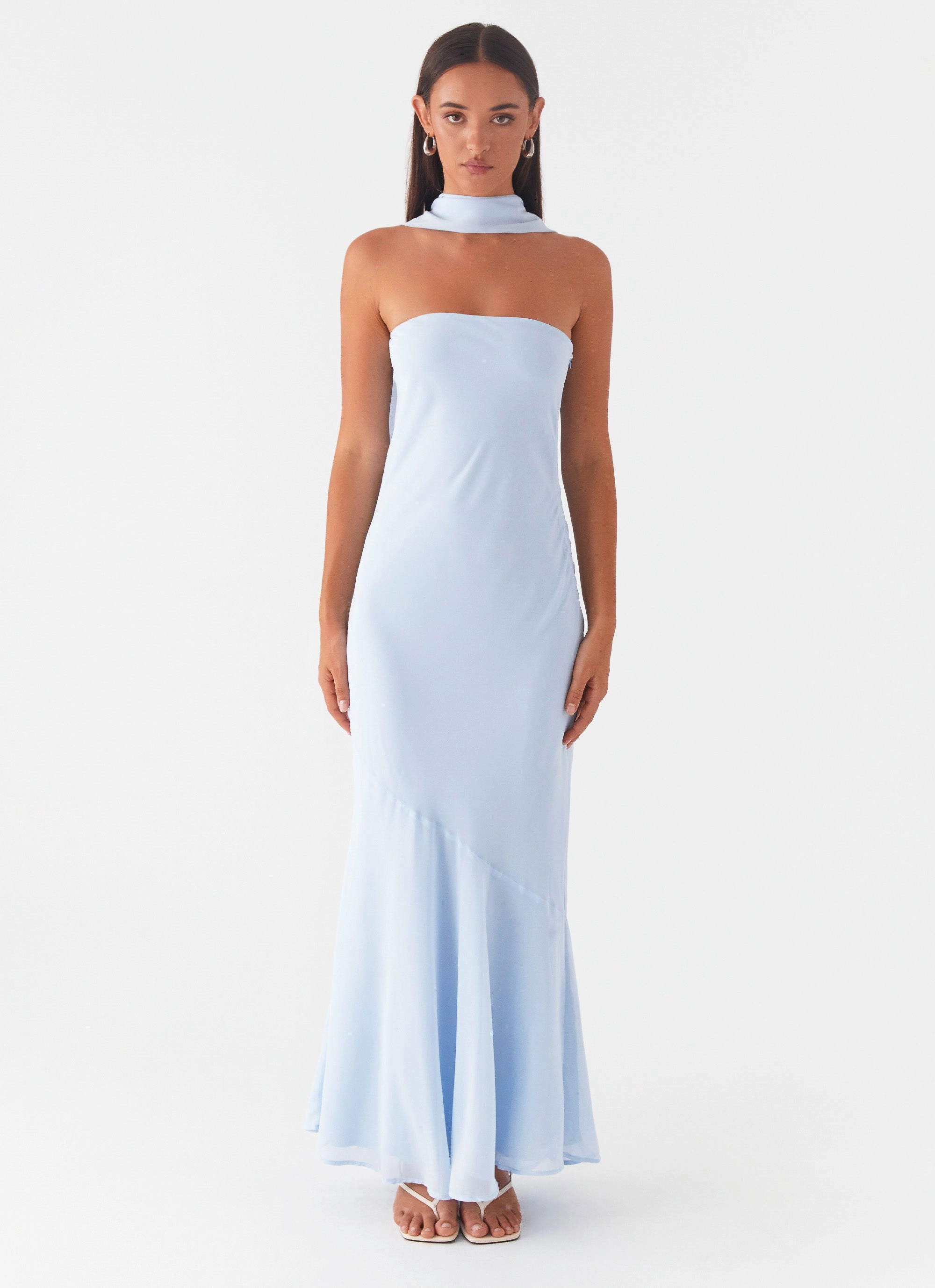 Under The Pagoda Maxi Dress - Blue City Favorite Non see through