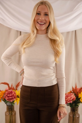 Underneath This Persona Ribbed Top-Cream ColorfastFinish BreathableMesh ContrastTipping Underneath This Persona Ribbed Top-Cream