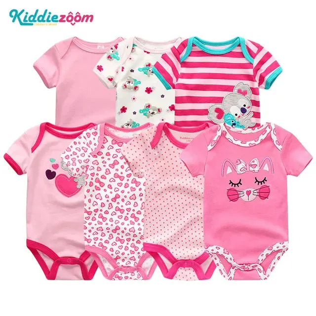 Uniesx Newborn Baby Rompers Clothing 7Pcs/Lot Infant Jumpsuits 100%Cotton Children Roupa De Bebe Girls&Boys Baby Clothes