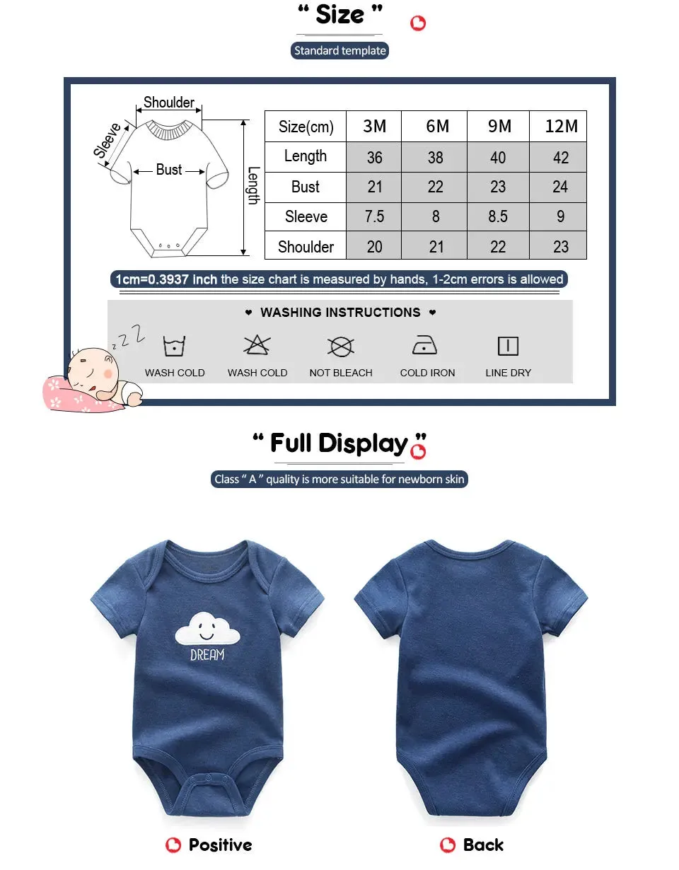 Uniesx Newborn Baby Rompers Clothing 7Pcs/Lot Infant Jumpsuits 100%Cotton Children Roupa De Bebe Girls&Boys Baby Clothes