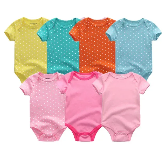 Uniesx Newborn Baby Rompers Clothing 7Pcs/Lot Infant Jumpsuits 100%Cotton Children Roupa De Bebe Girls&Boys Baby Clothes