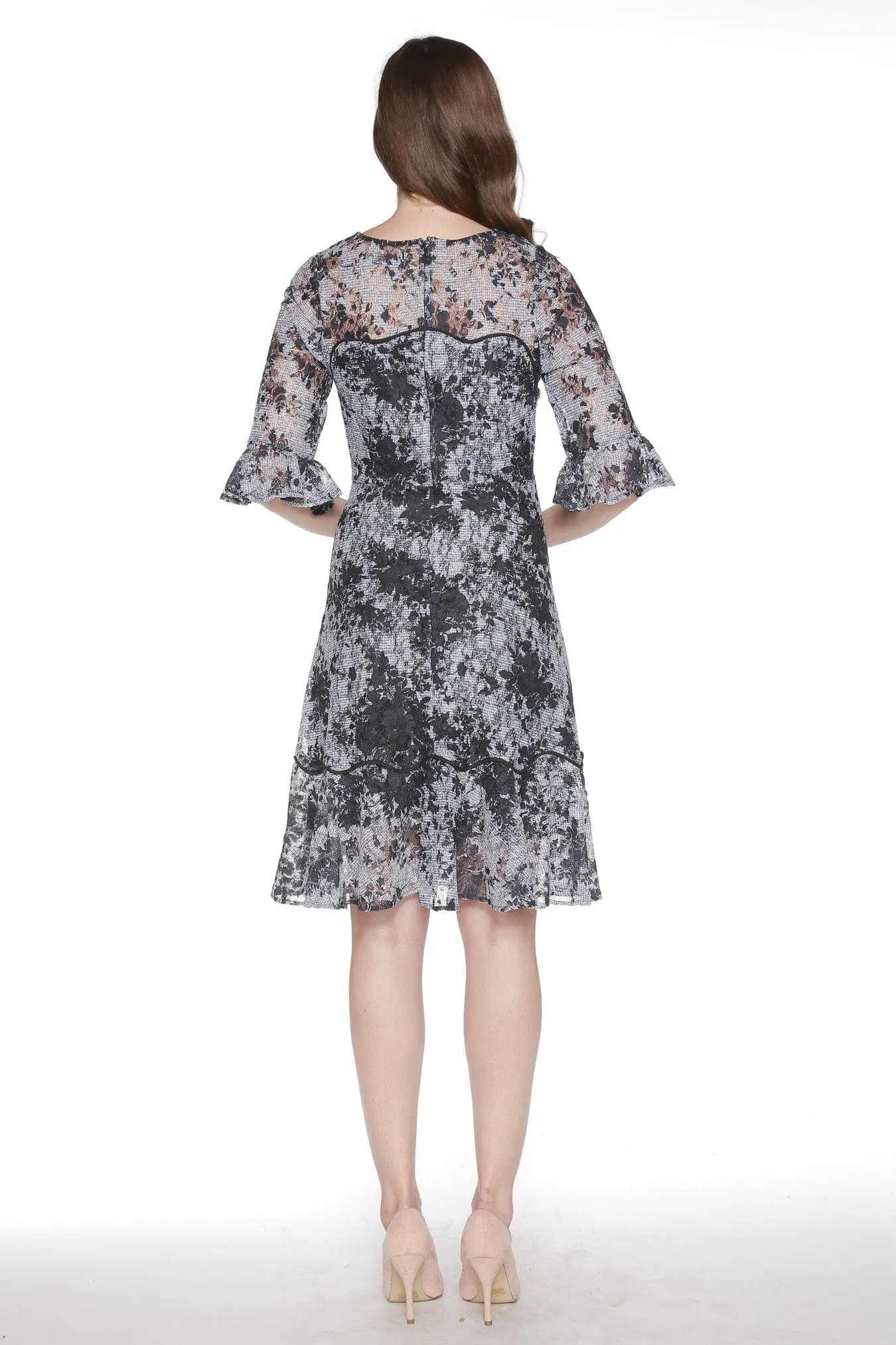 Trendy wrap gown Churchill Dress - Blue Check