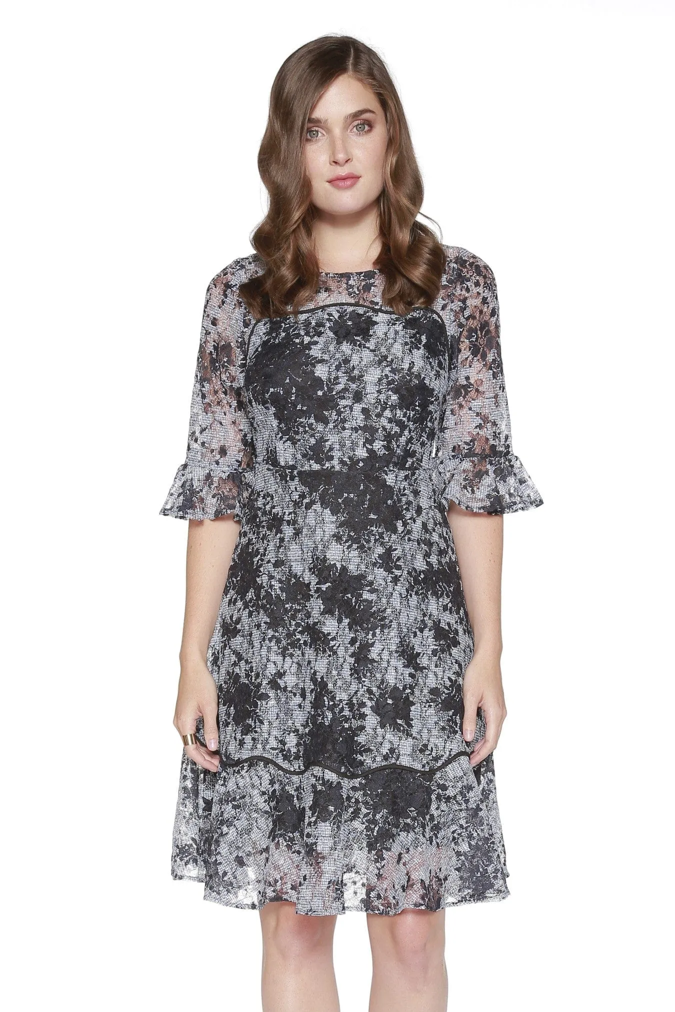 Calm Mood Soft Layers Churchill Dress - Blue Check