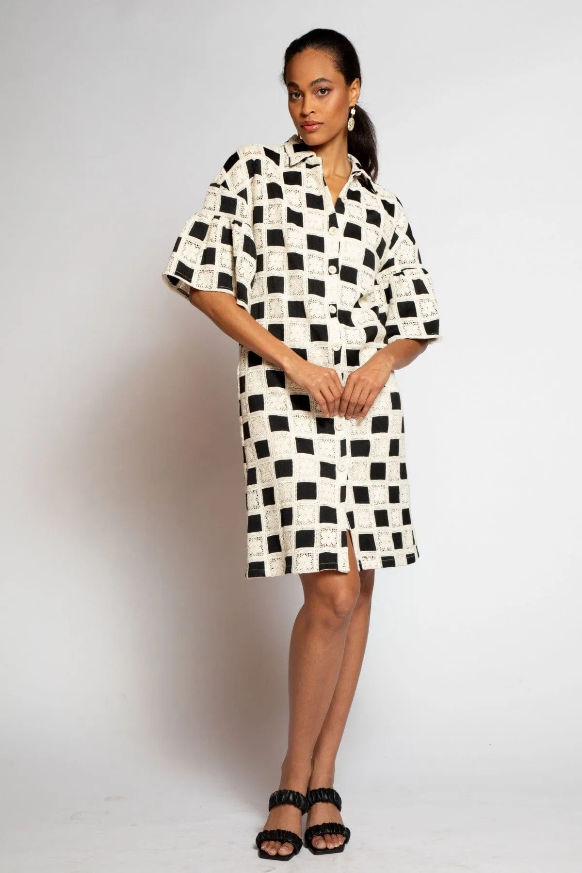 Gaia Dress - Checkmate Easy Tones Chill Edge
