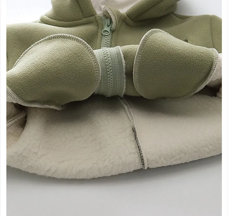 Unisex Baby Cartoon Hooded Winter Coat